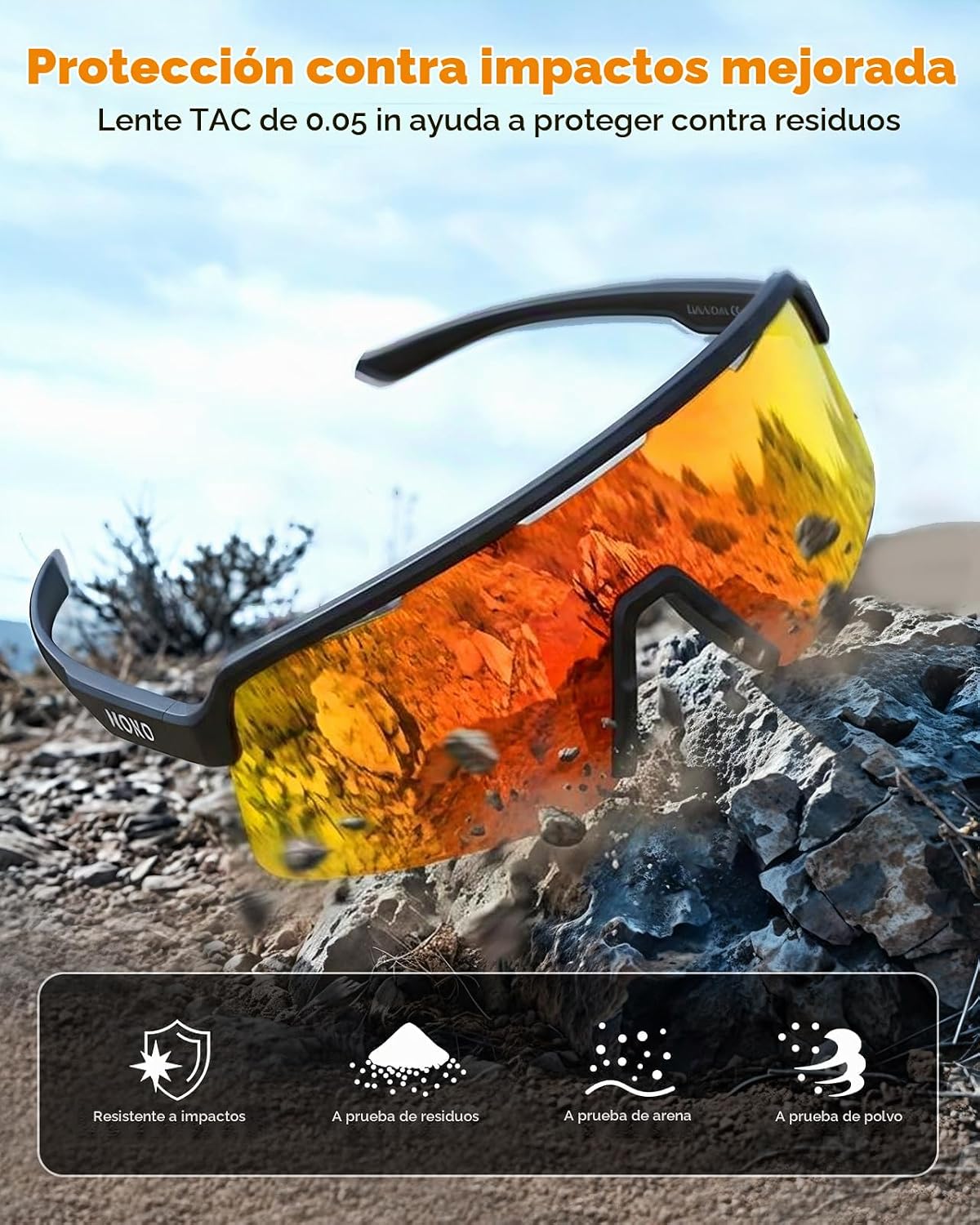 MoKo Gafas de sol polarizadas para correr para hombres y mujeres, u...