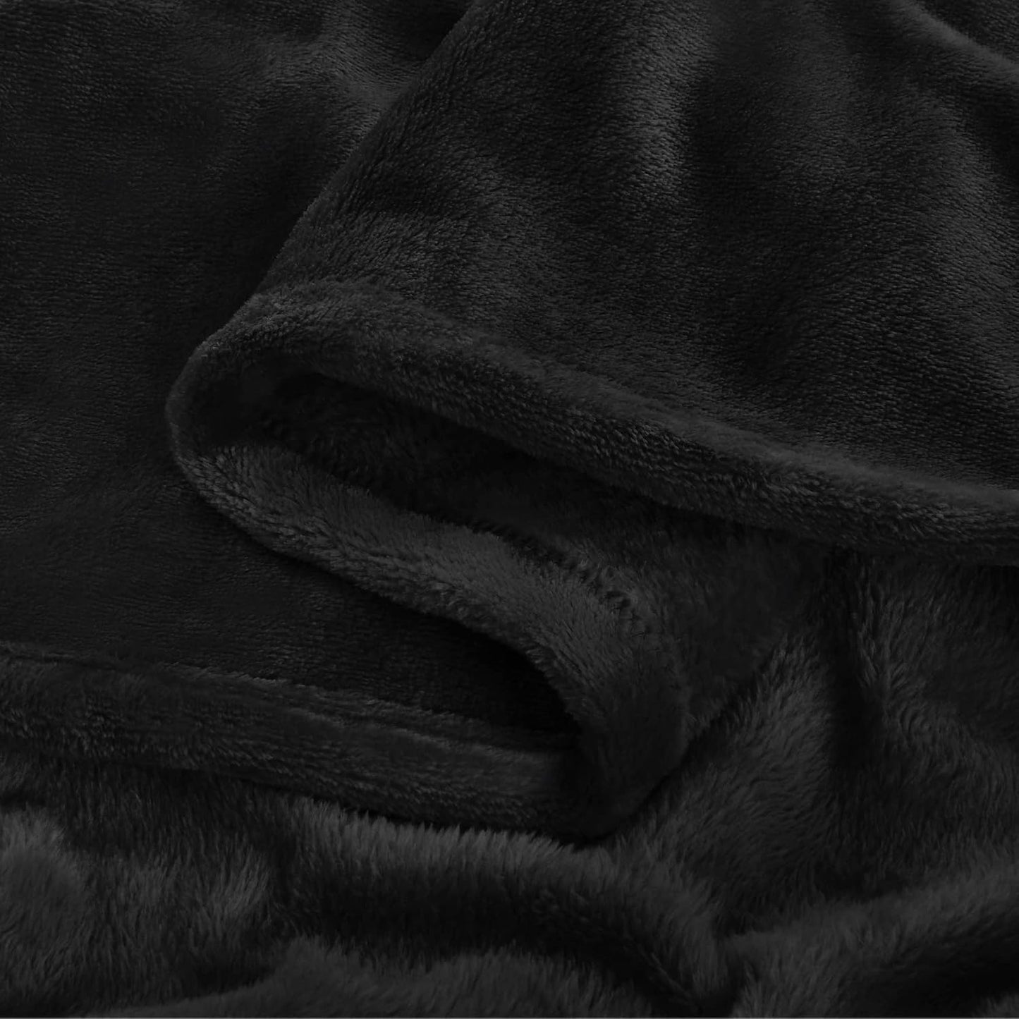 BEDELITE - Manta de vellón negra para sofá y cama, afelpada, suave...
