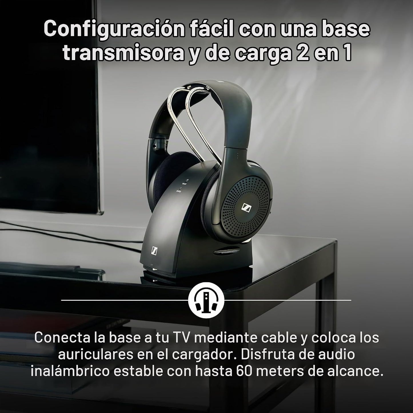 Auriculares Sennheiser RS 120-W sobre la oreja inalámbricos para un...