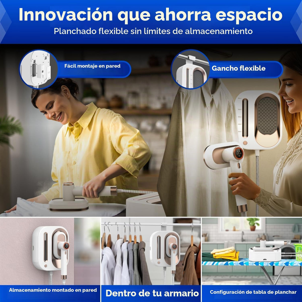 Gearwiz Plancha de estación de vapor 2 en 1, vapor turboalimentado...