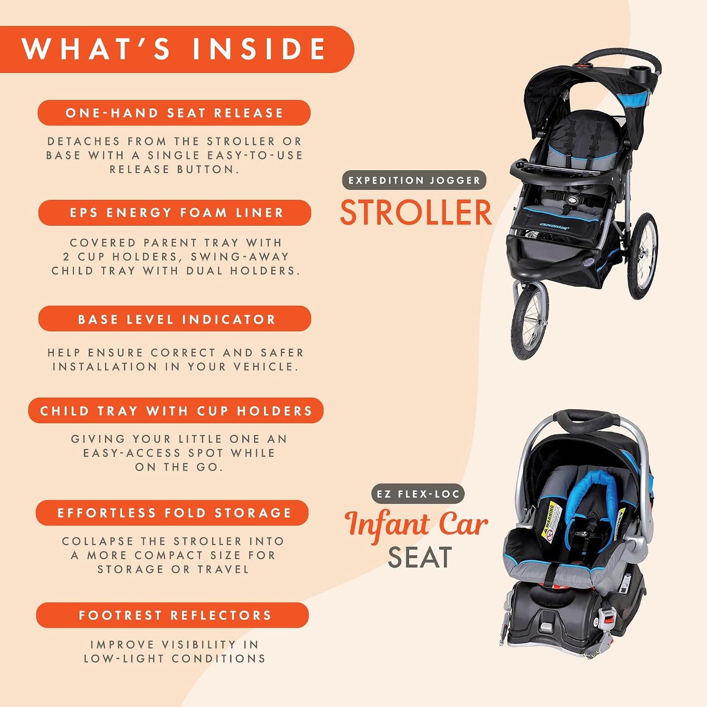 Baby Trend Sistema de viaje Expedition® Jogger con asiento infantil...