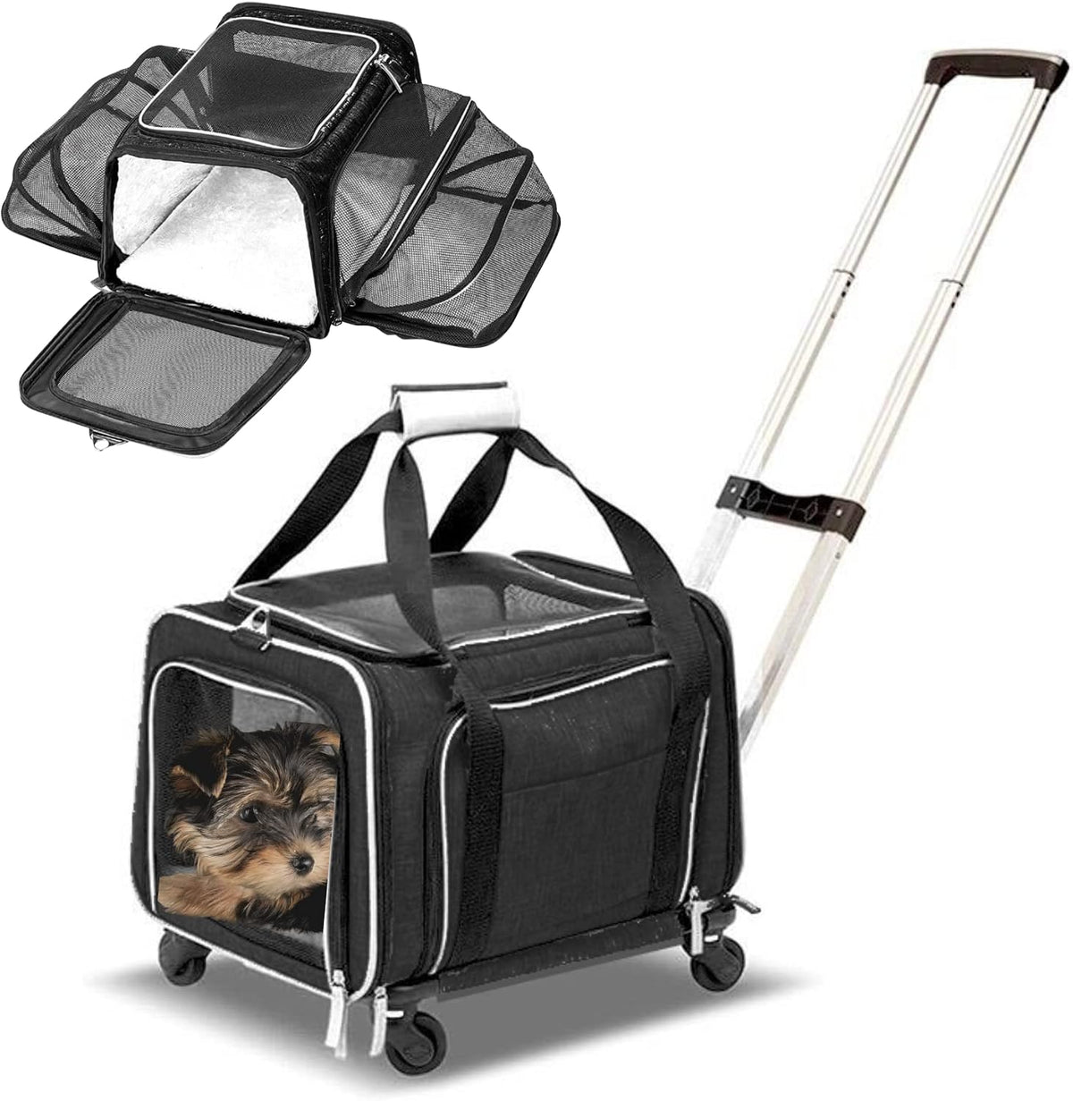 RUFF LIFE 101 Transportador de mascotas Premium expandible con rued...