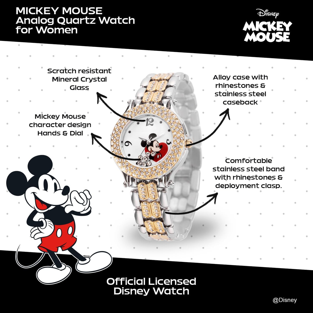 Disney Reloj Mickey Mouse \u2013 Elegante y divertido reloj de Mick...