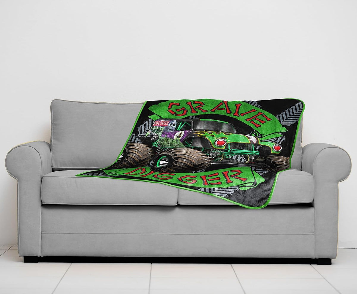 Sunny Side Up Monster Jam Manta de Viaje de Felpa Throw - Mide 40 x...