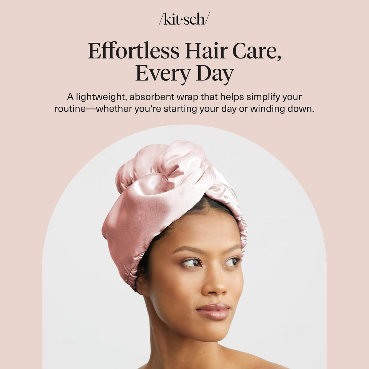 Kitsch Toalla de pelo de microfibra para mujer - Blush | Toallas de...