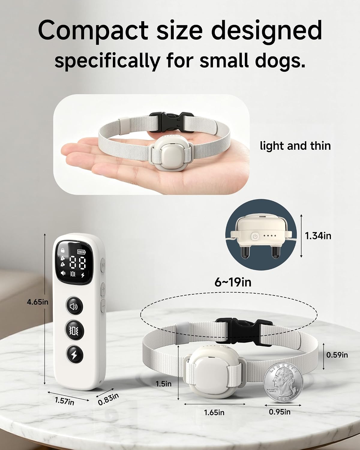 HapTop Collar de choque para perros pequeños de 5 a 30 libras - Col...