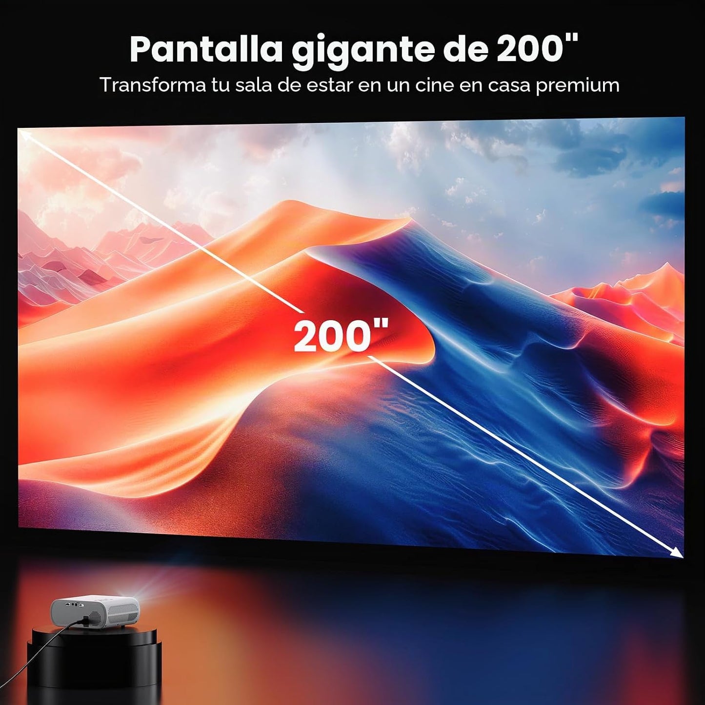 Proyector inteligente con licencia oficial ANSI, 1500, compatible c...