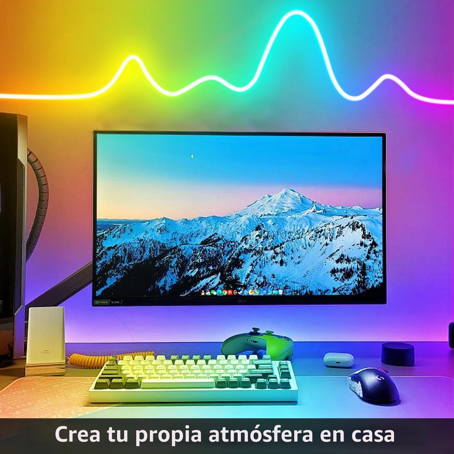 segrass Cuerda de luces LED de neón de 32.8 pies con aplicación o c...