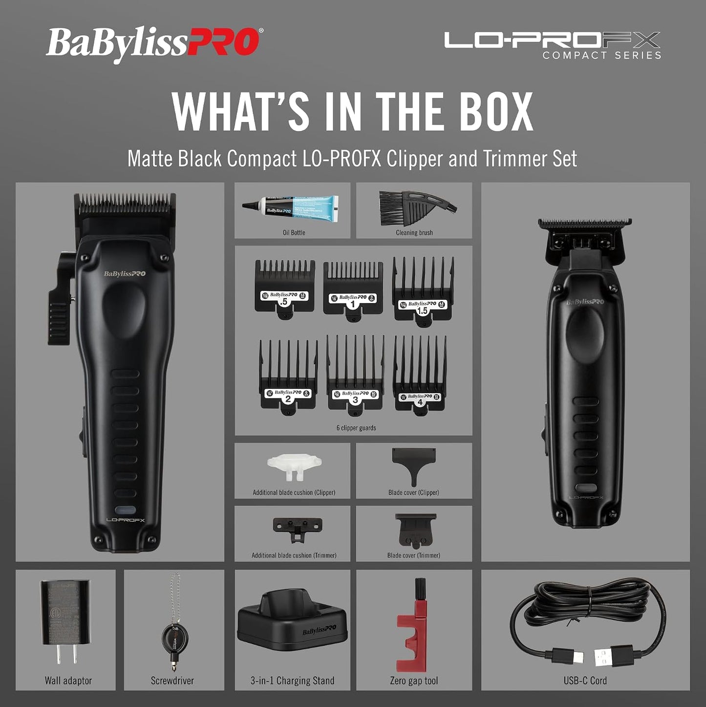 BaBylissPRO Recortadoras LO-PROFX compactas de alto rendimiento par...