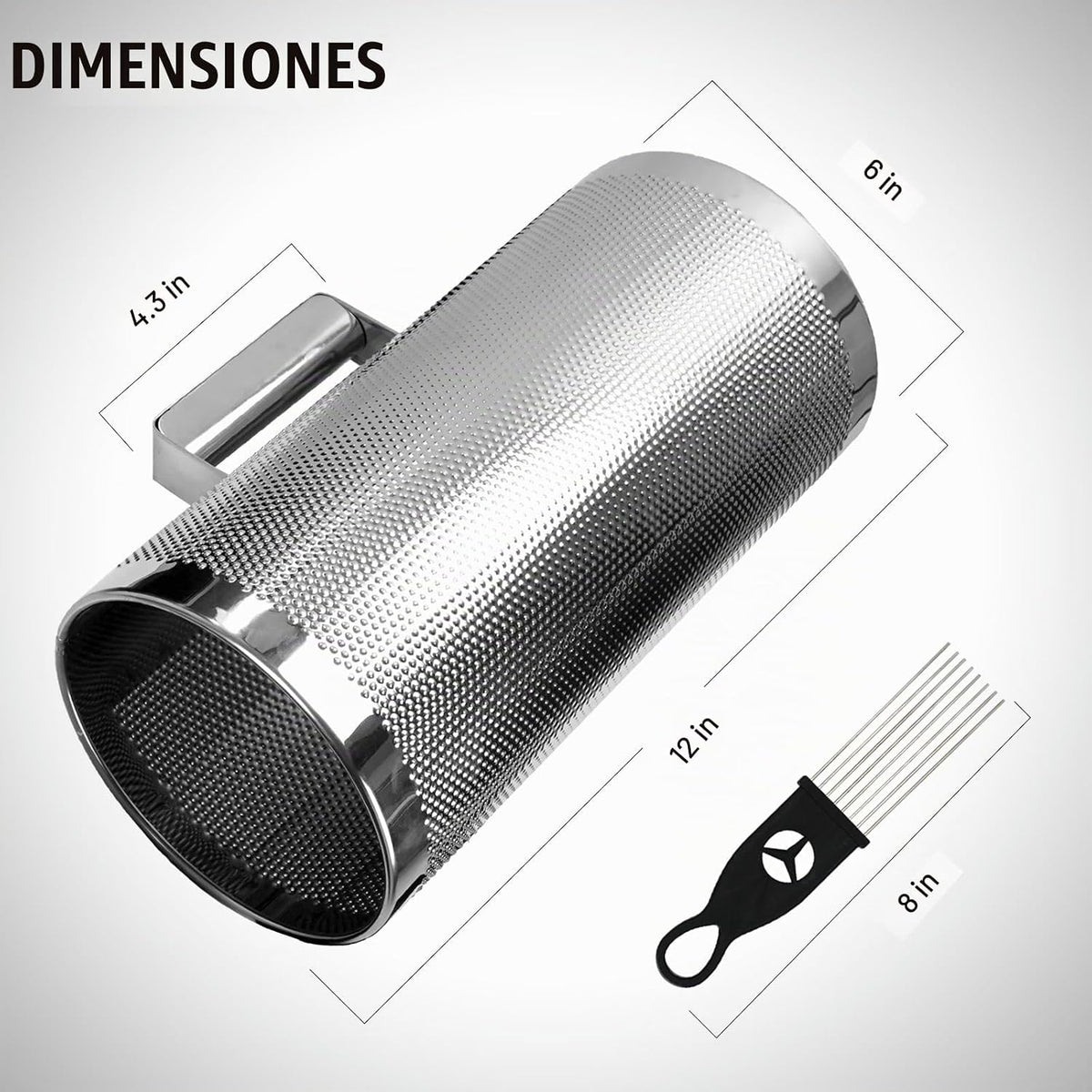 Soulmate Acero inoxidable Guiro Shaker 12" 6" Instrumento d...