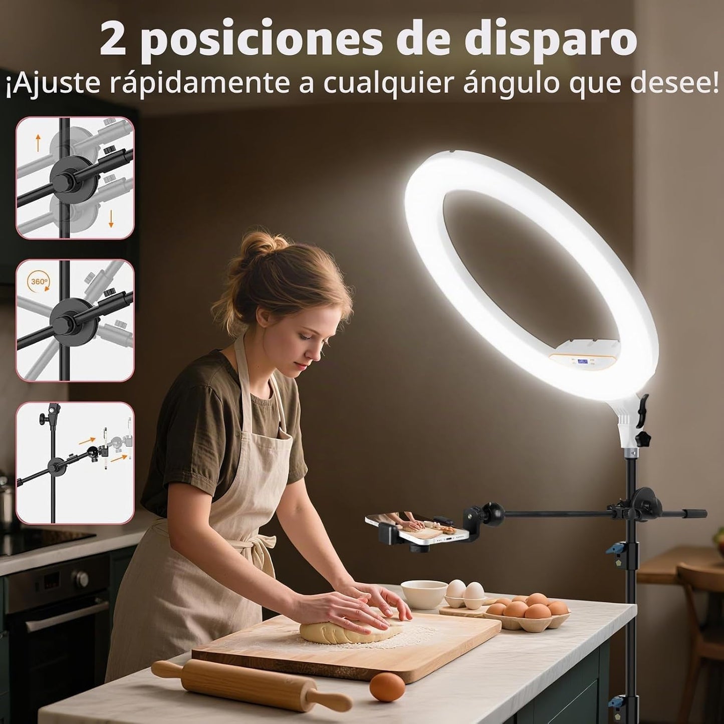 Kit de anillo de luz de 22 pulgadas: trípode de luz de anillo para...