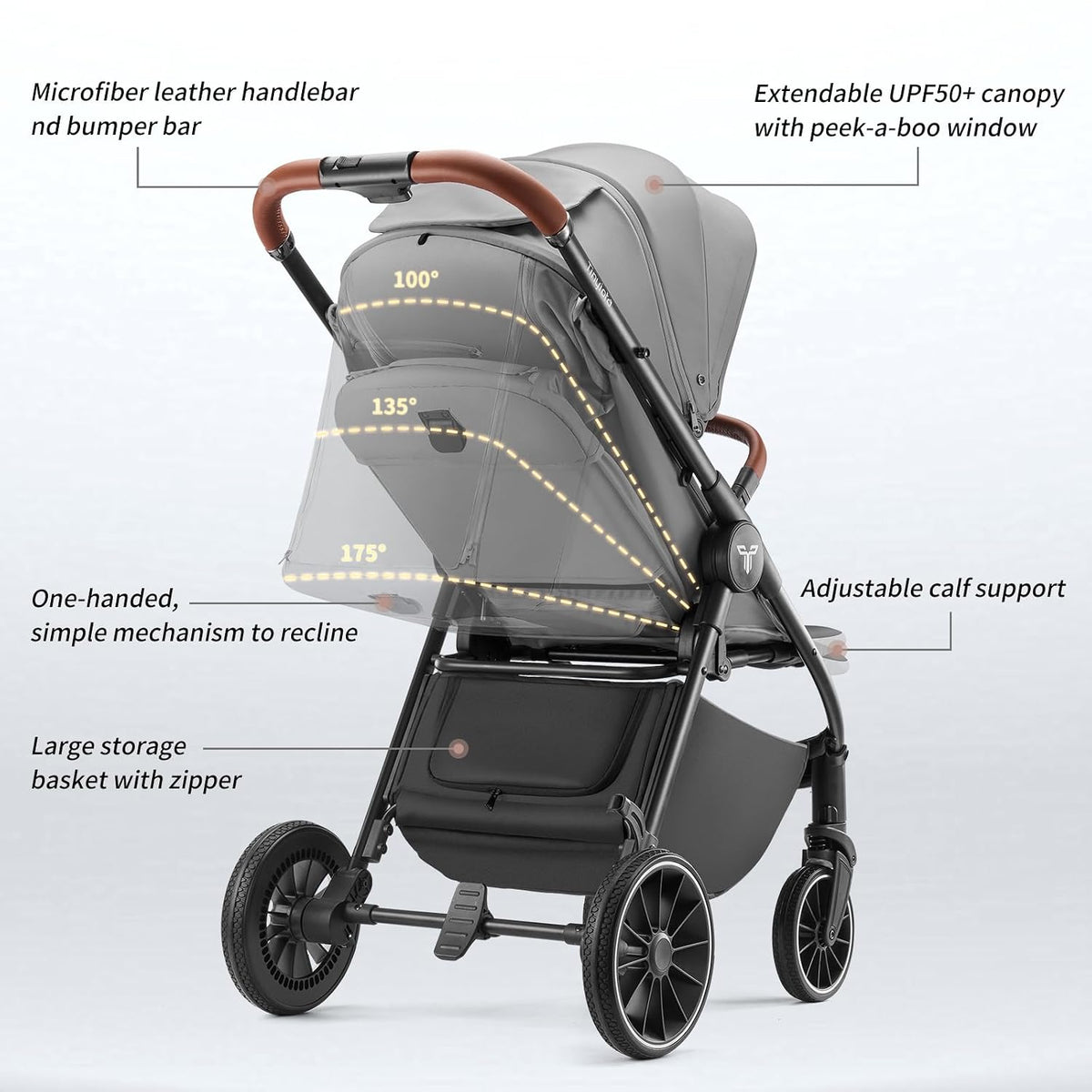 Tinyiota Cochecito para bebés, cochecitos para niños pequeños con t...