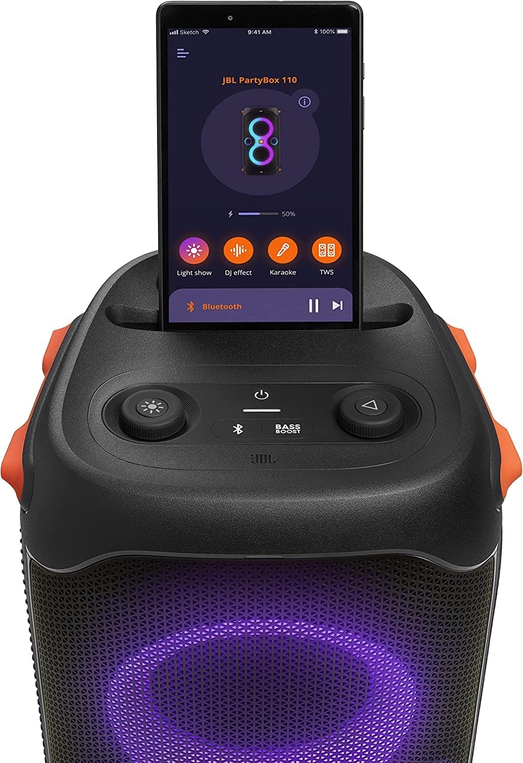 JBL PartyBox 110 - Altavoz portátil para fiestas con luces integrad...