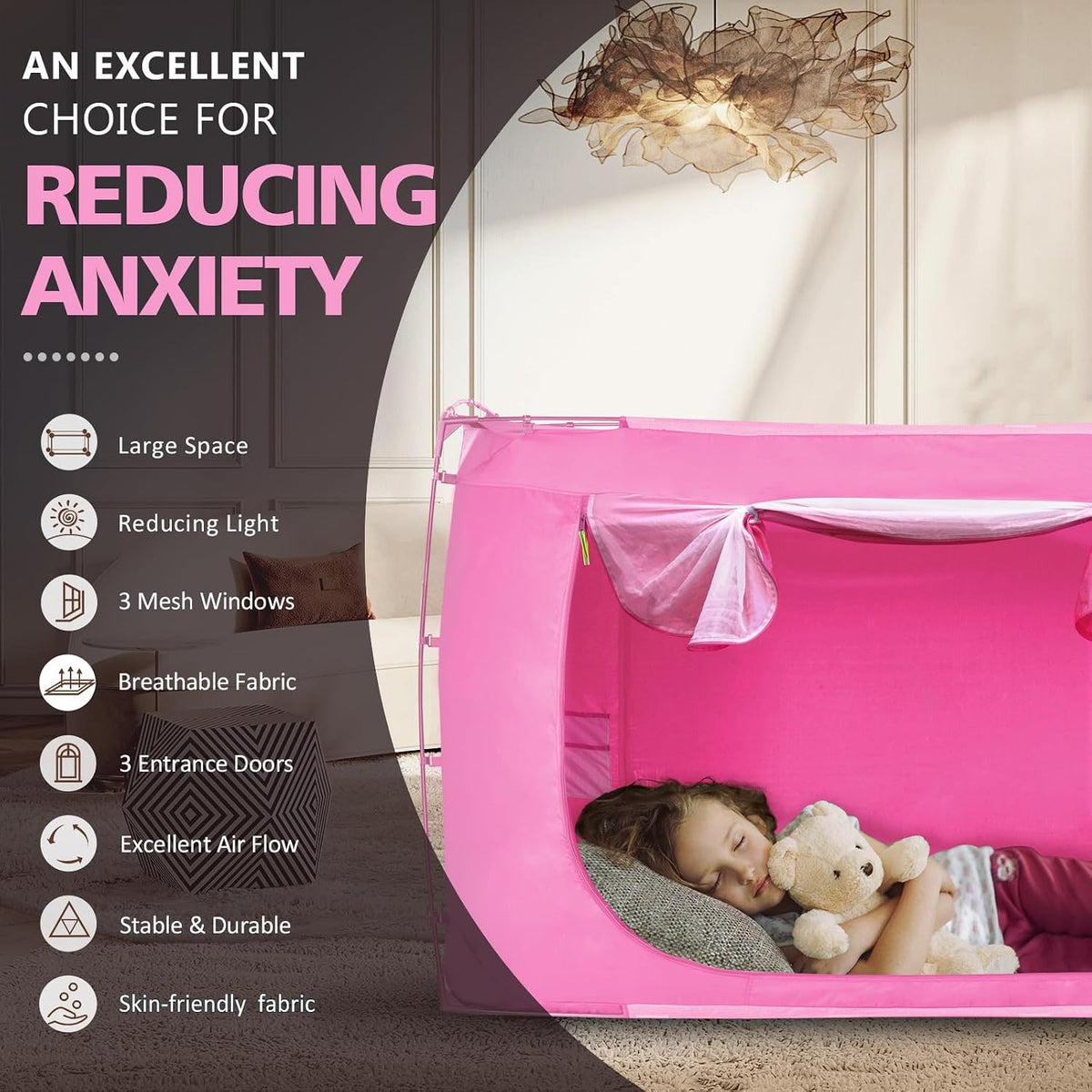 Tienda de campaña con dosel para cama para adultos y niños, tamaño...
