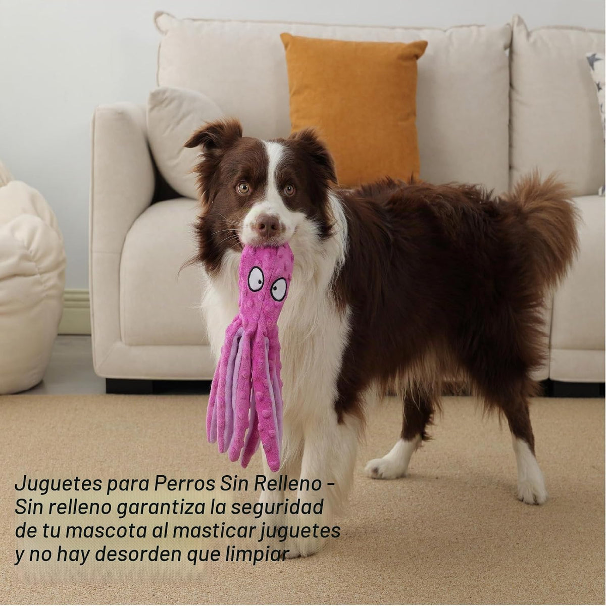 CPYOSN Paquete de 2 juguetes para perros de pulpo, sin relleno, chi...