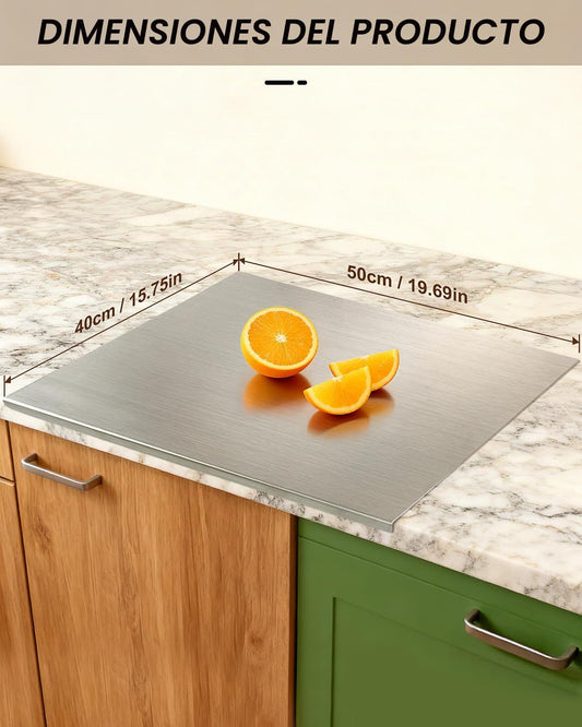 GVUHR Tabla de cortar de acero inoxidable 304 para cocina, tabla de...