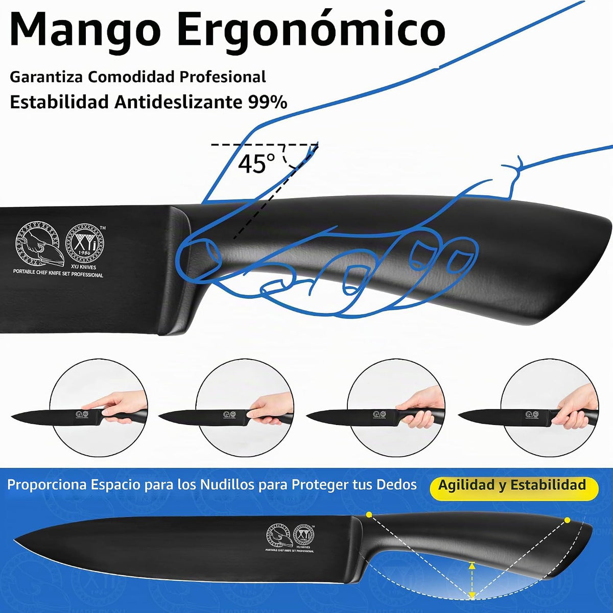 Juego de cuchillos profesionales XYJ para chefs maestros, cuchillo...