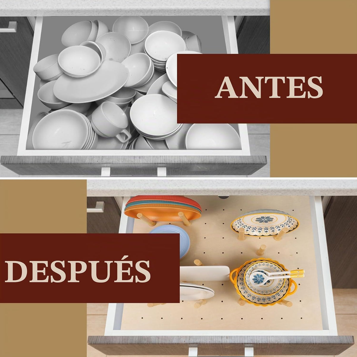 Mezurun Organizador de cajones de tablero de clavijas (30 x 21 pulg...