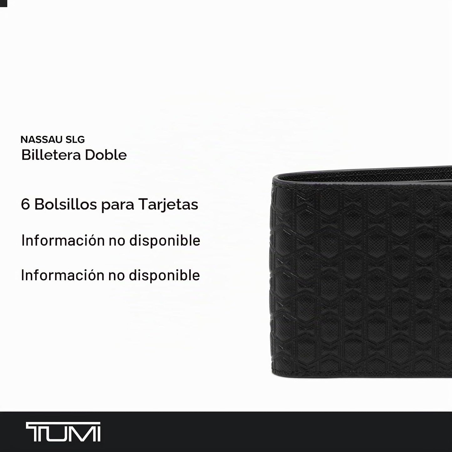 TUMI - Billetera doble Nassau - Tarjetero de cuero premium para hom...