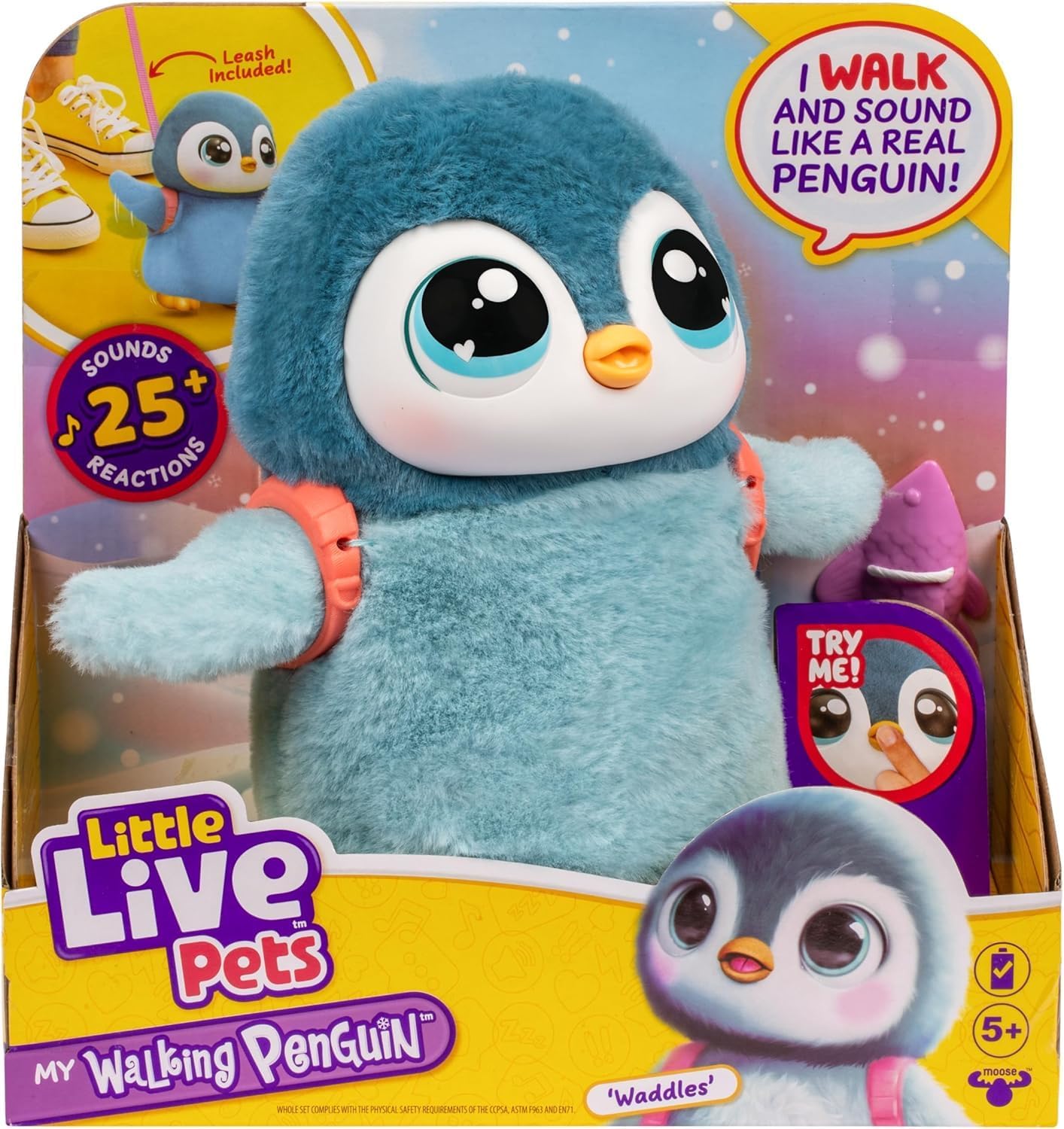 Little Live Pets Walking Penguin My Pet Waddles, pingüino de peluch...
