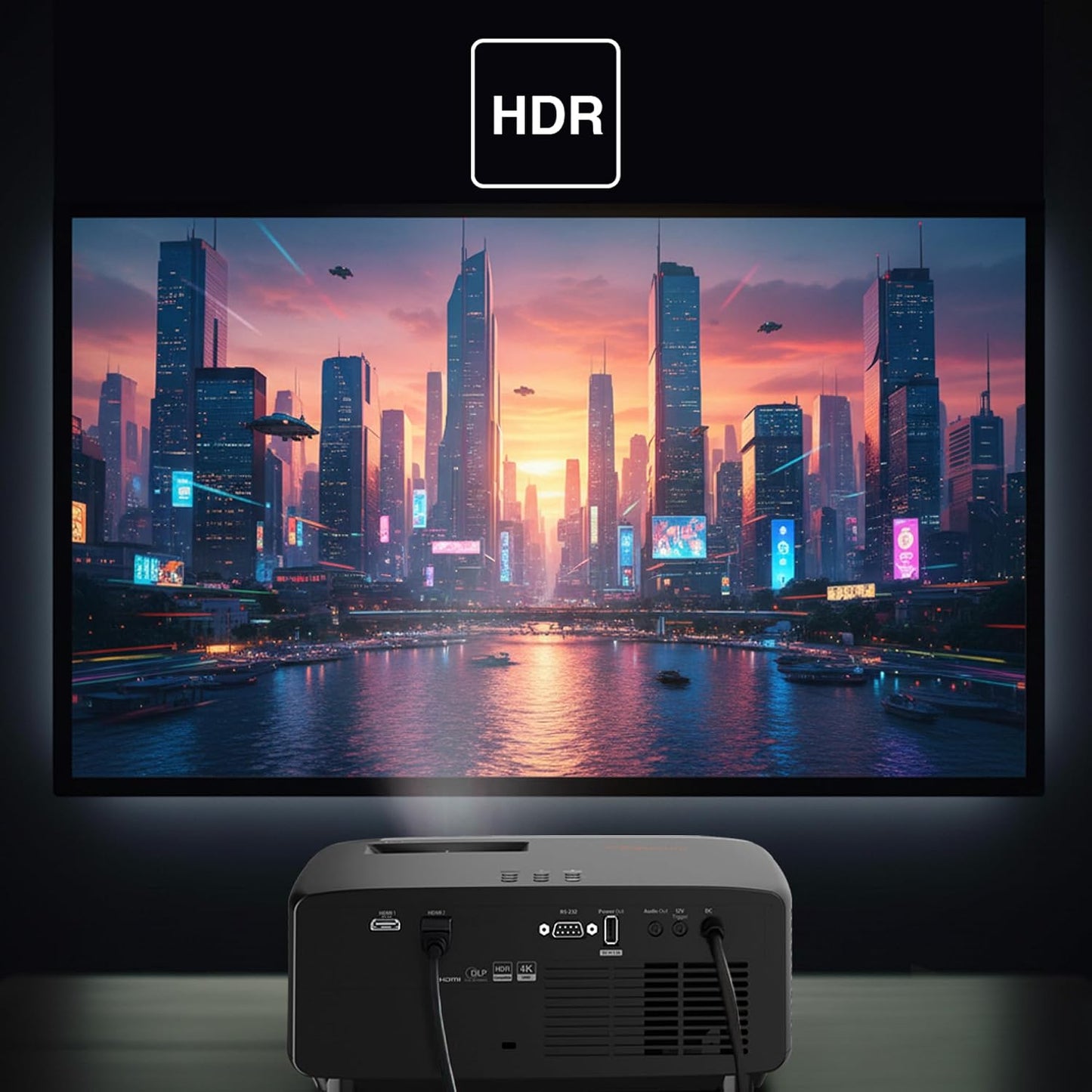 Optoma UHZ36 4K UHD Láser HDR Proyector de Cine en Casa - Negro
