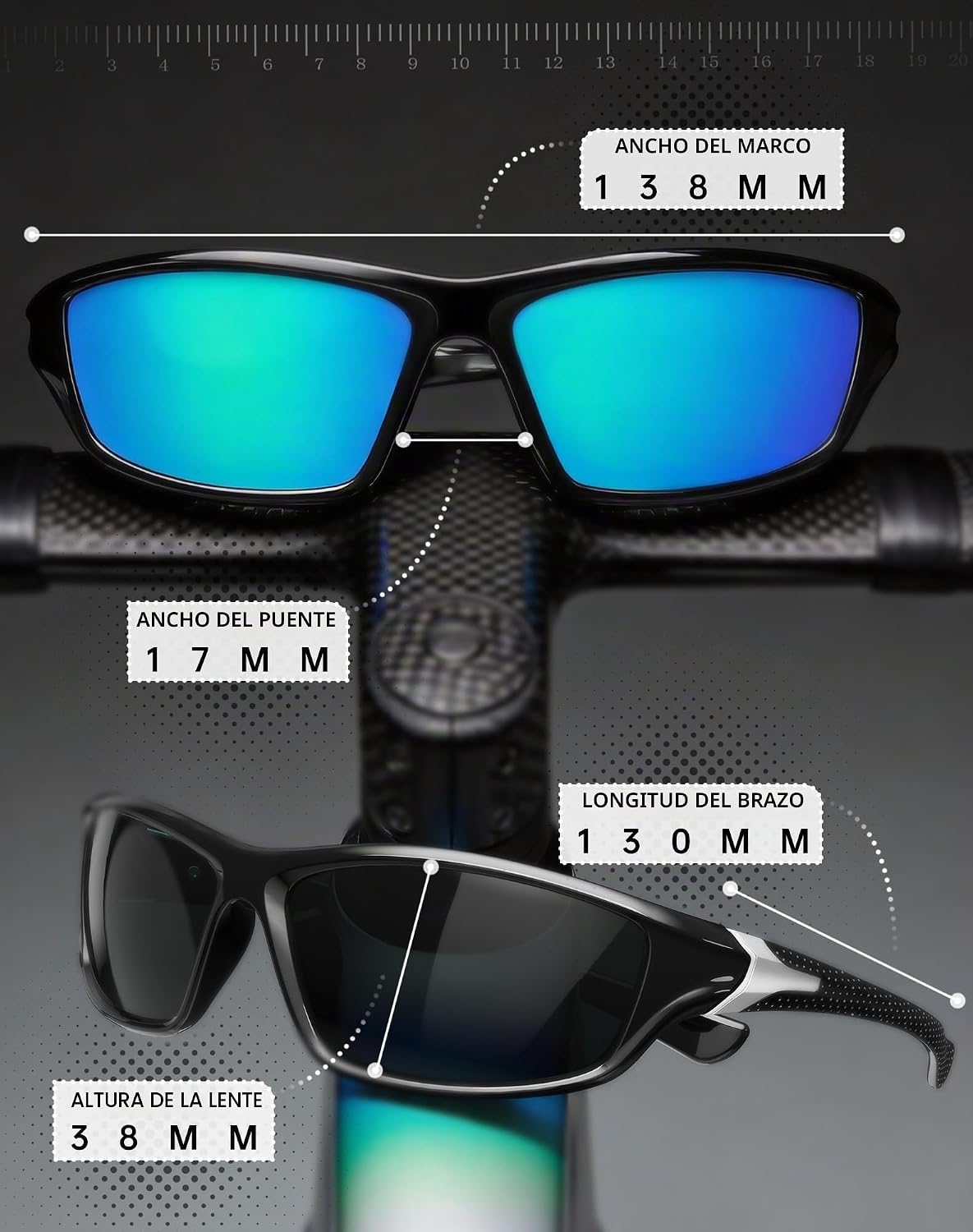 KALIYADI Gafas de sol polarizadas deportivas para hombre protección...