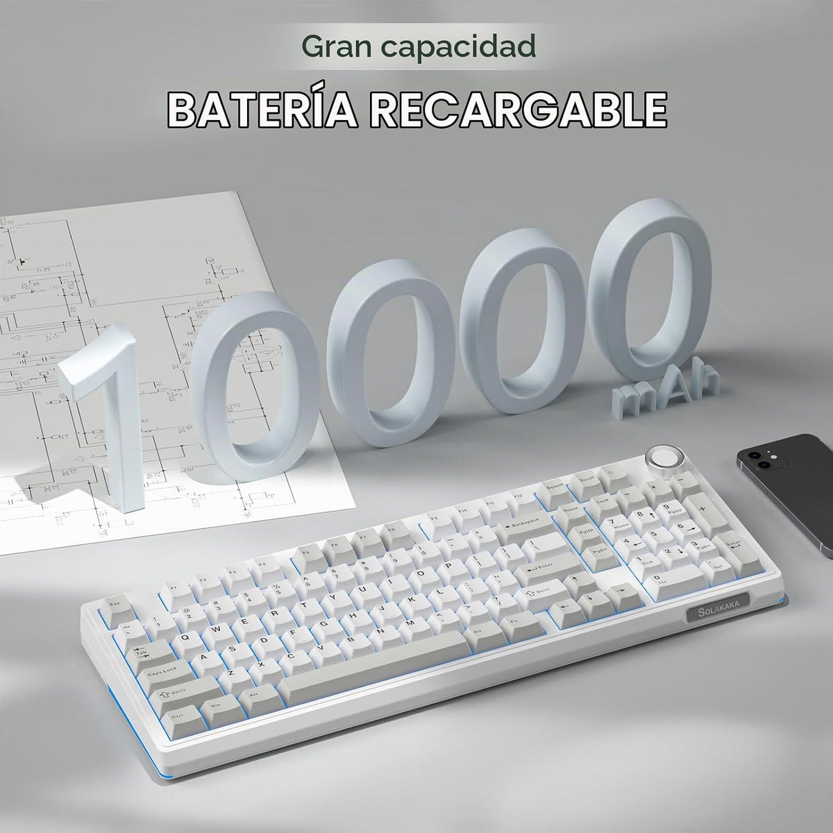 SOLAKAKA KI99 Pro - Teclado mecánico inalámbrico 96%, teclado RGB p...