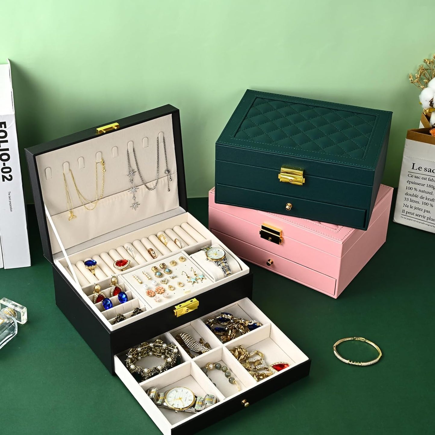 GUOER Caja de Joyas para Mujer Niña Esposa - Grande Organizador de...