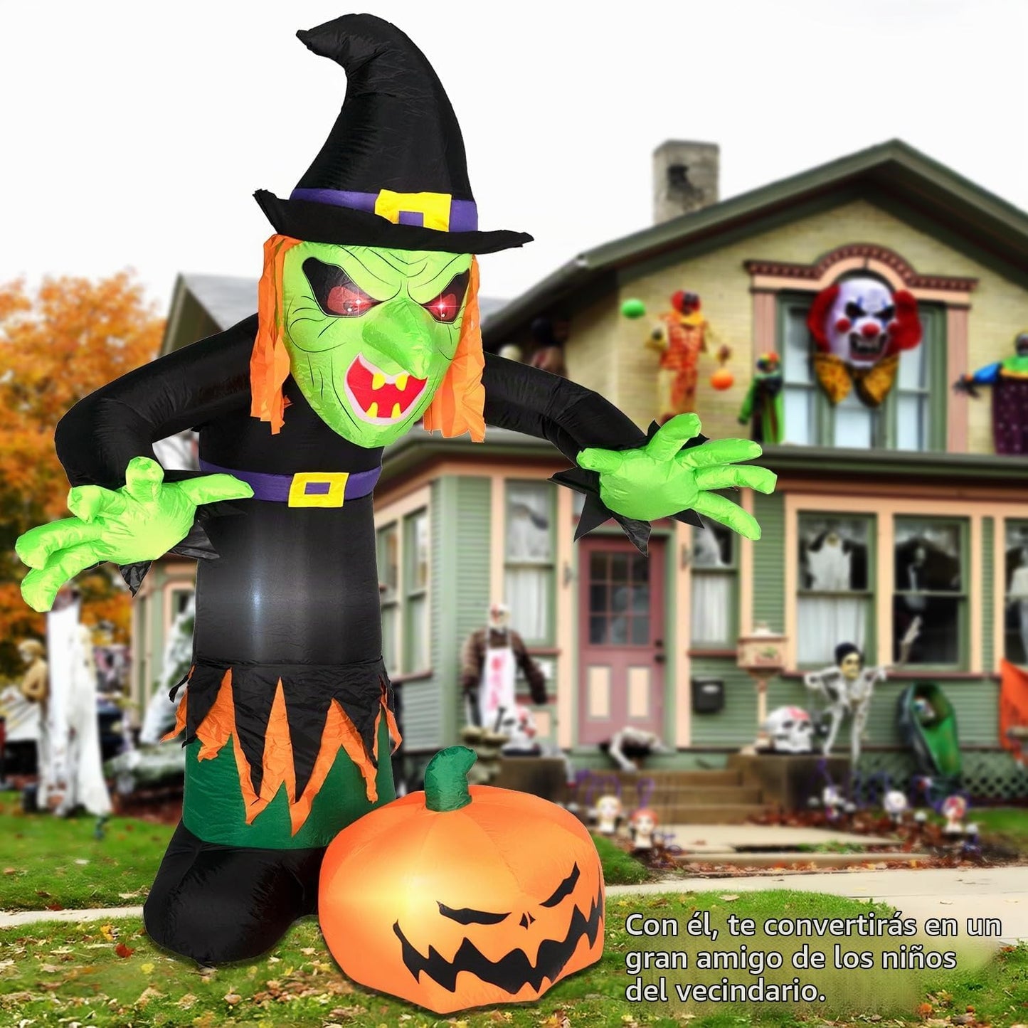 ININ - Decoraciones inflables de Halloween de 8 pies para exterior...