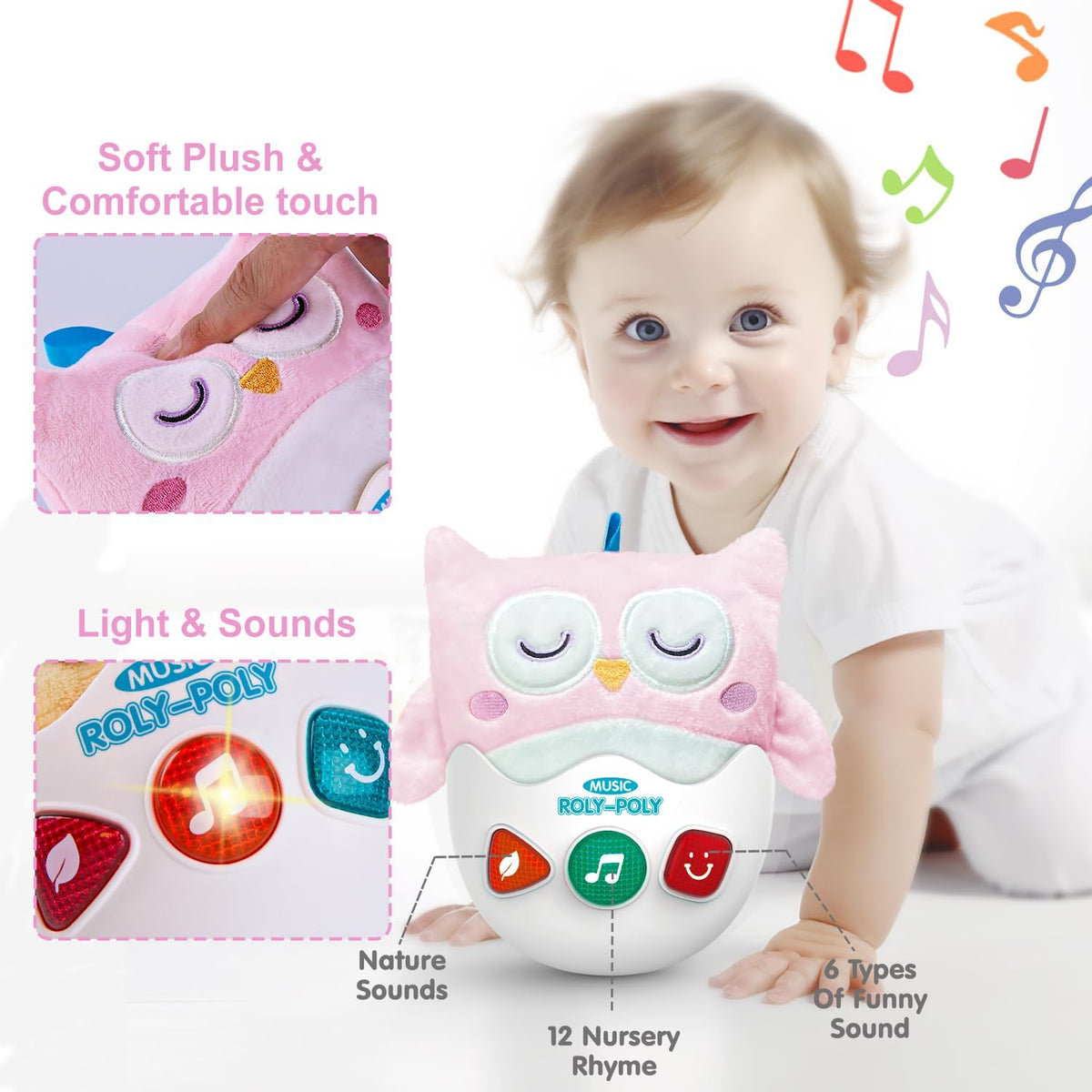 LTKFFFdp Juguetes para bebés de 1 a 3 años, juguete musical de felp...