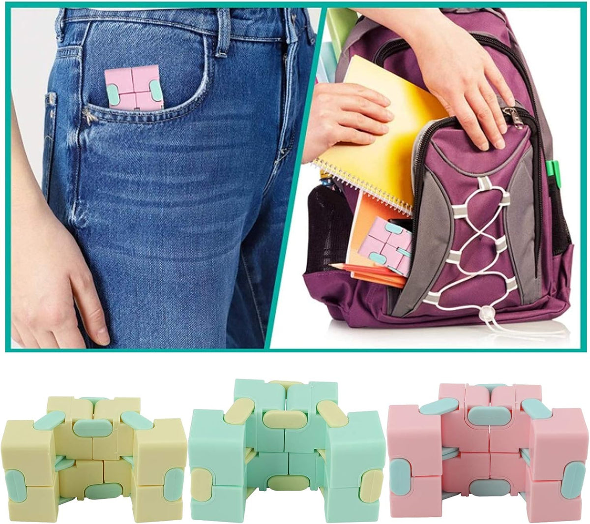 3pcs plástico cubo infinito mate descompresión juguete para adultos...