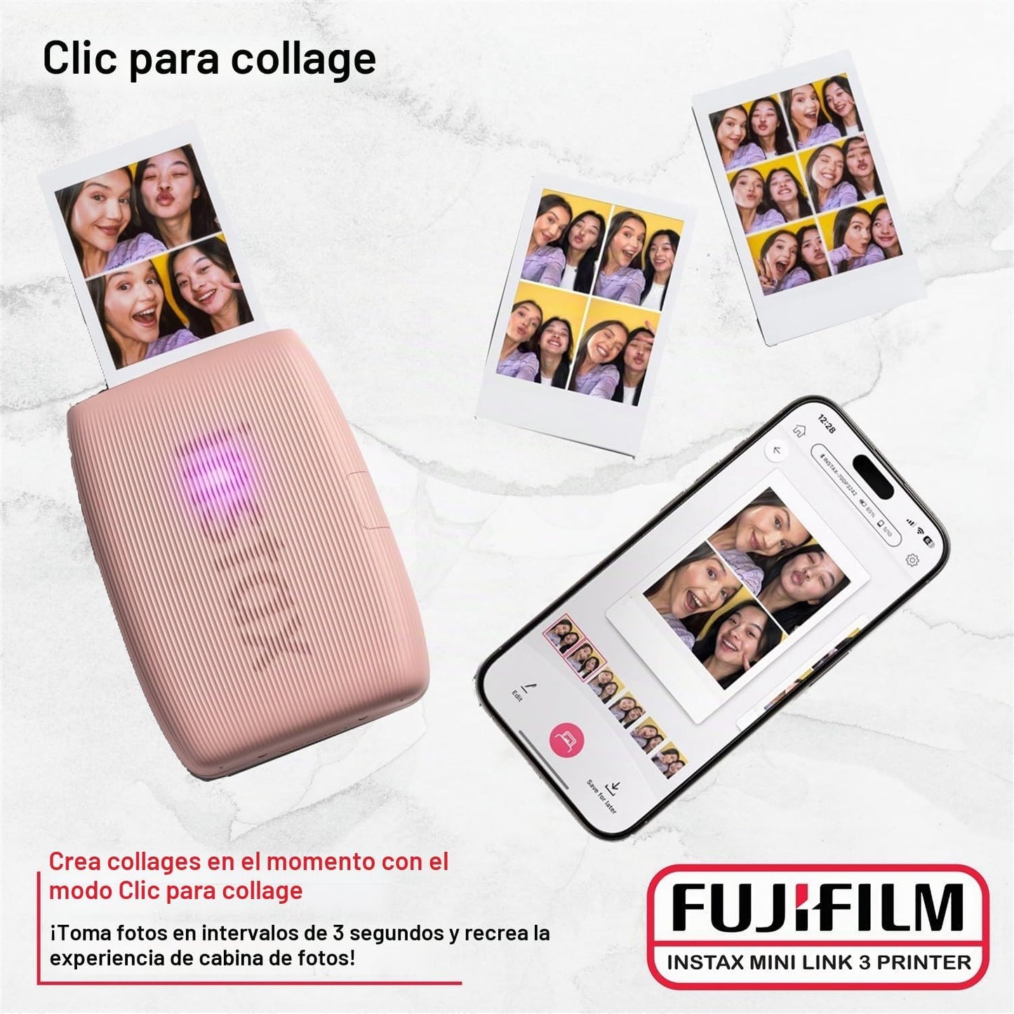 Paquete Fujifilm Instax Mini Link 3 Impresora Instax Mini Film (40...