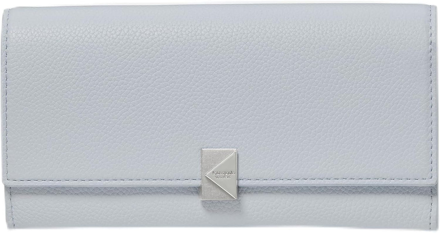 Deco Cartera grande de cuero con solapa, Safirina Pálida, Talla única