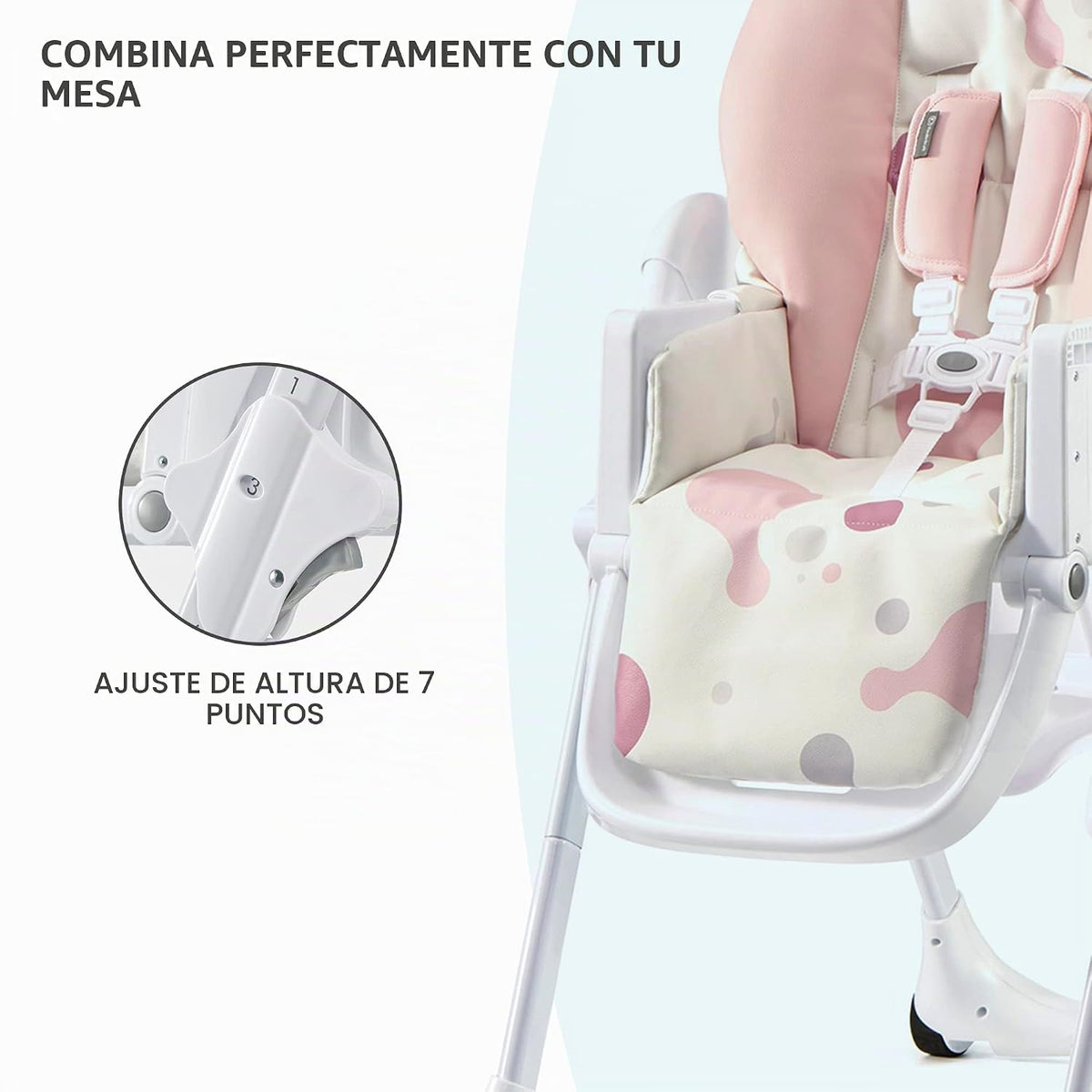 Kinderkraft Trona Yummy, silla de bebé, ergonómica, cómoda, reclina...