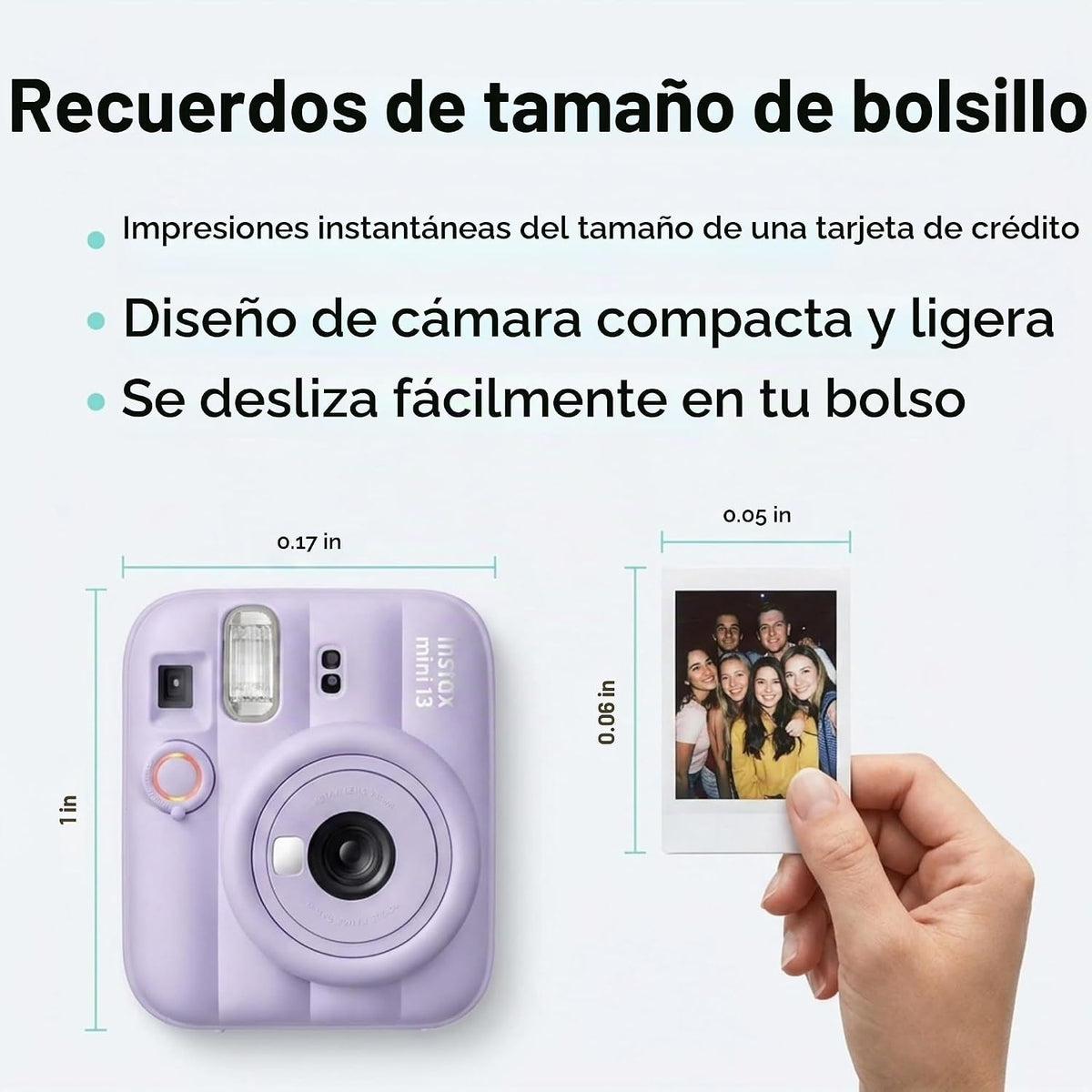Cámara instantánea Fujifilm Instax Mini 13 morada con juego de pelí...