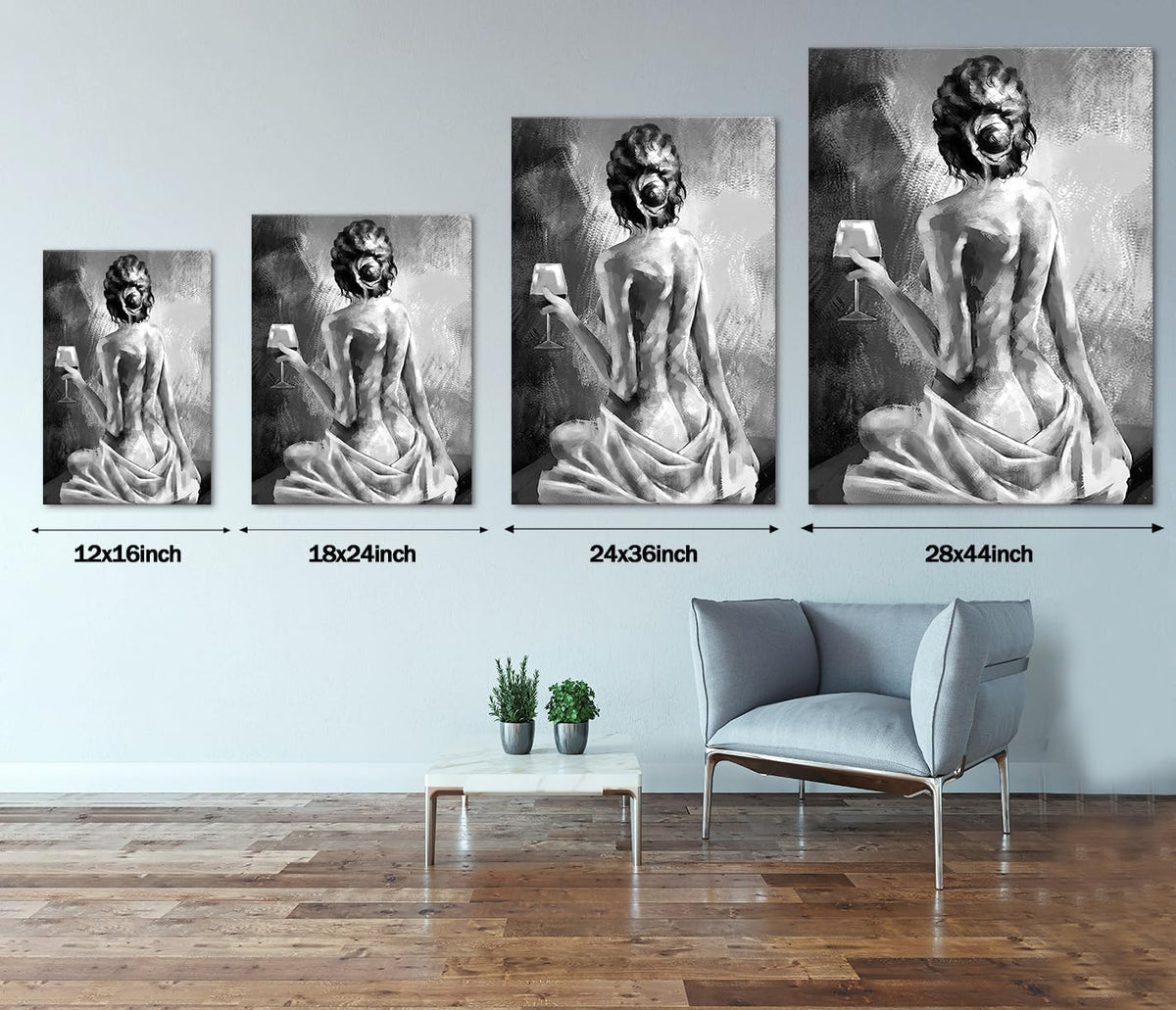 Yeesjoee Arte abstracto de pared sexy para mujer, impresión en lien...