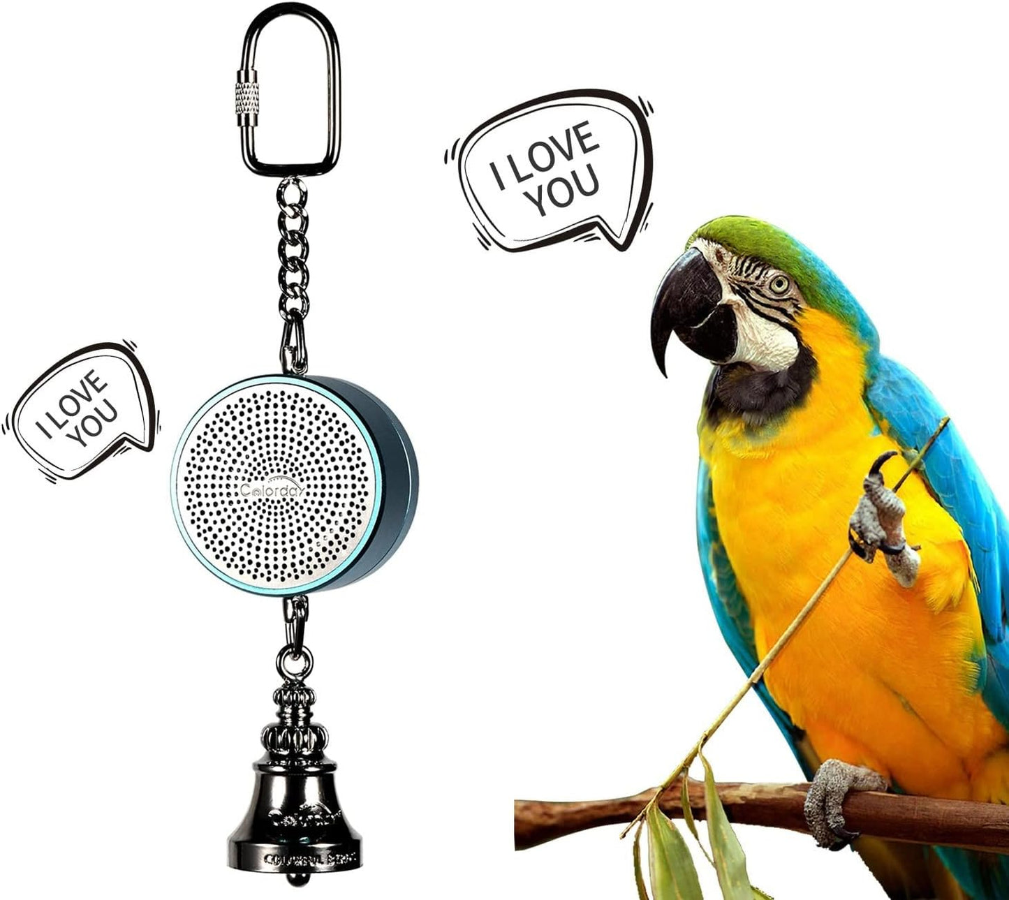 Juguetes para pájaros Colorday Loro que habla entrenador e interact...