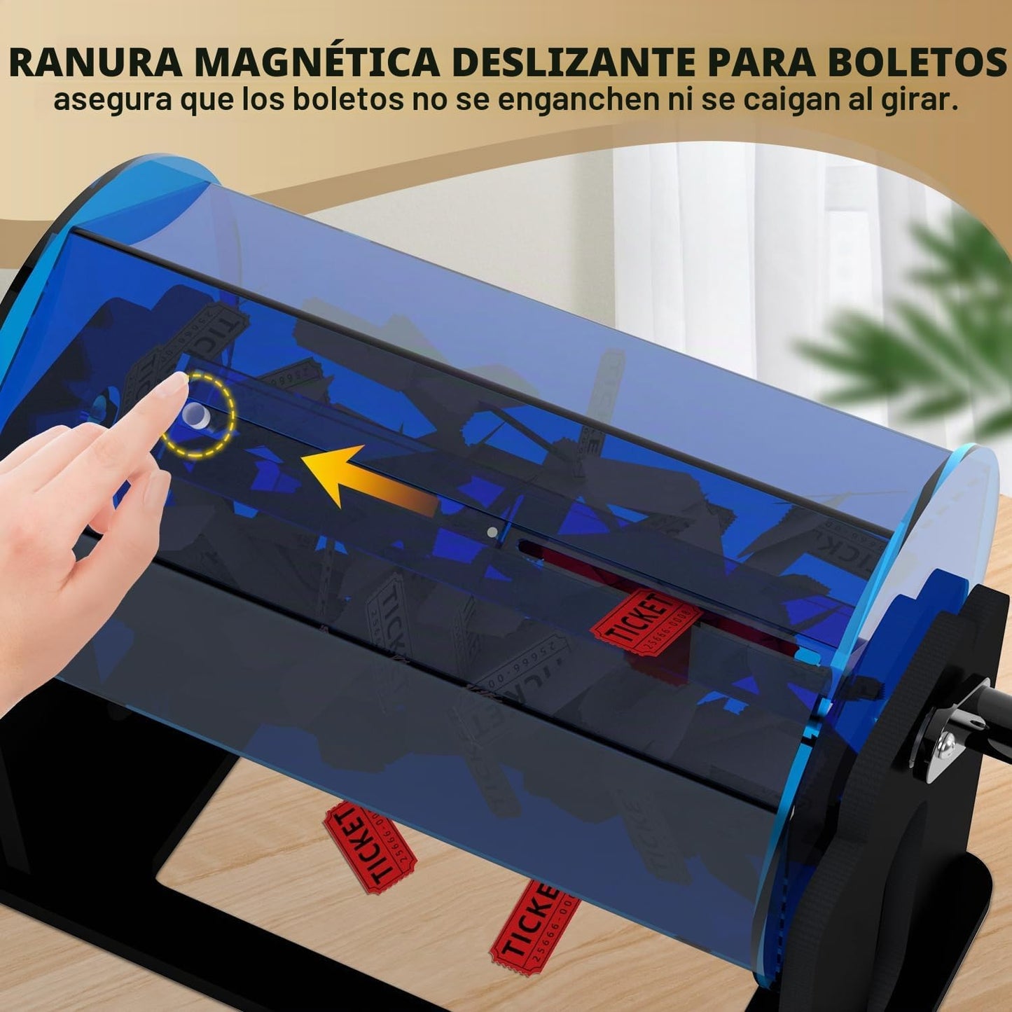 Spinner de tambor de boleto de rifa con mango de giro silencioso pa...