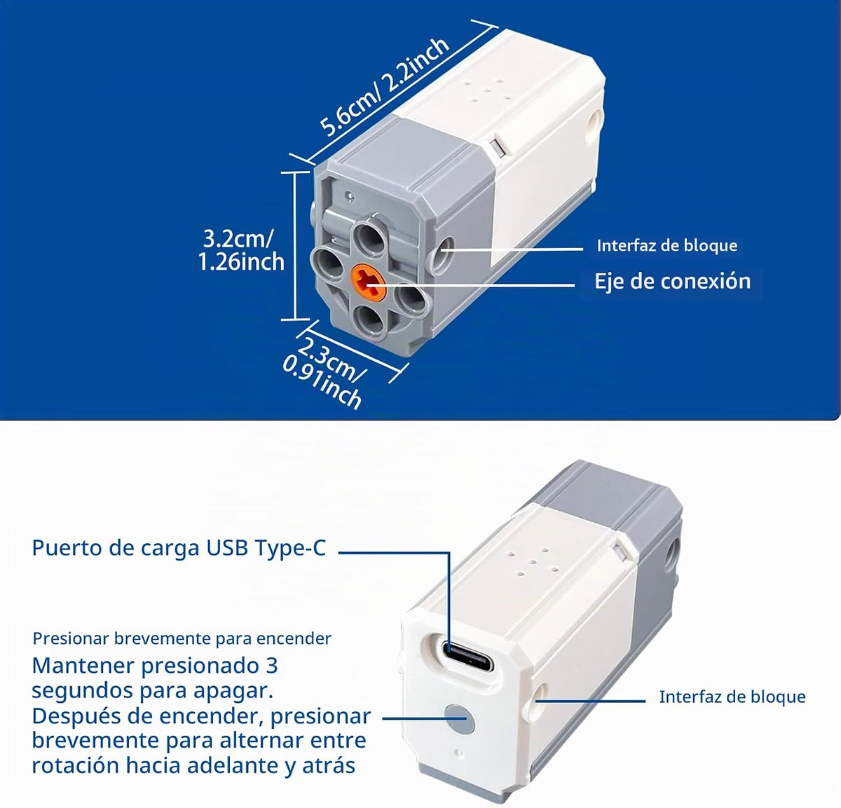 LELEOPODO Reemplazo del motor de 2 piezas recargable con tecnología...