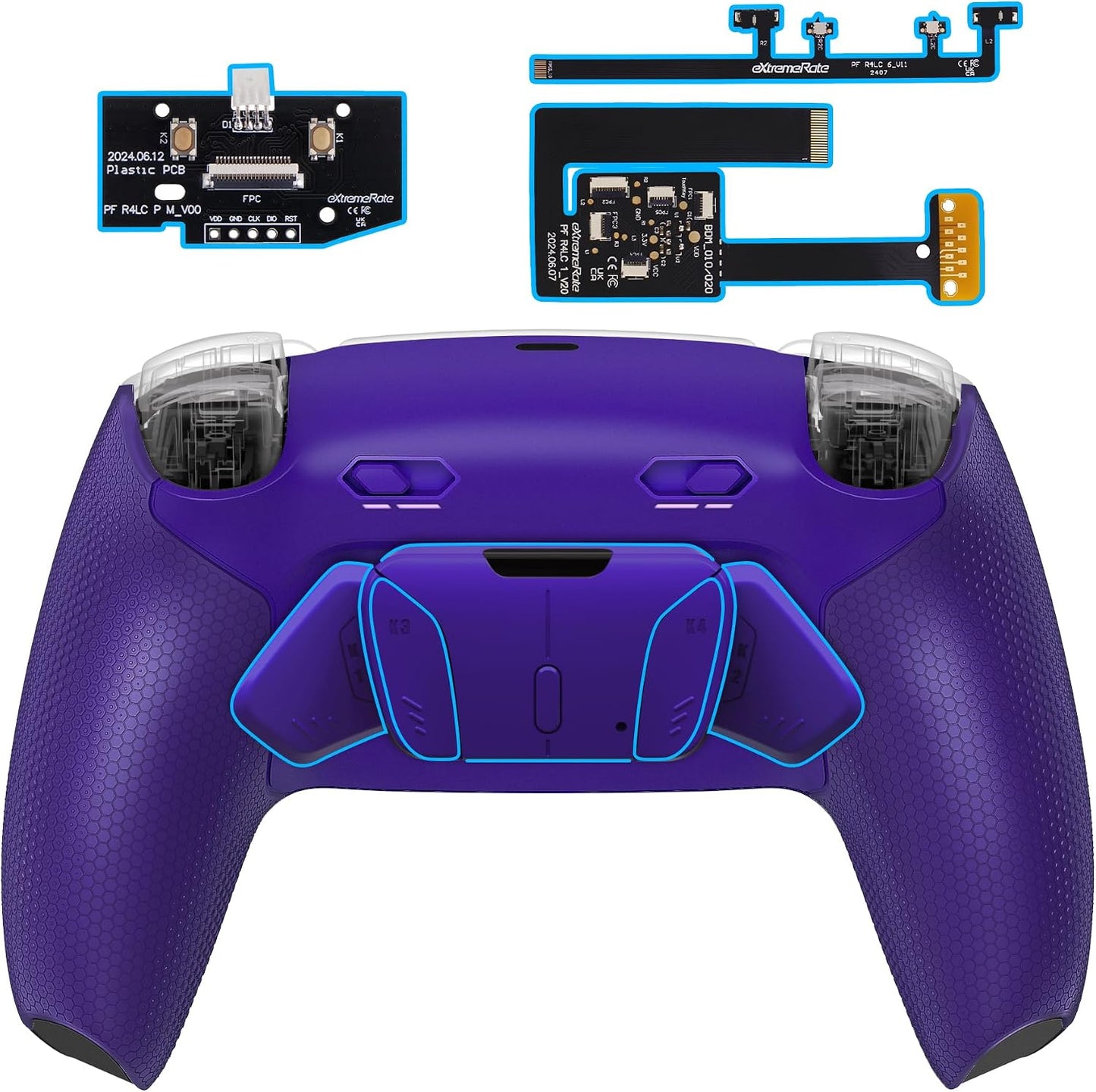 eXtremeRate RISE4 Plus MAX Kit de paletas traseras con topes de gat...