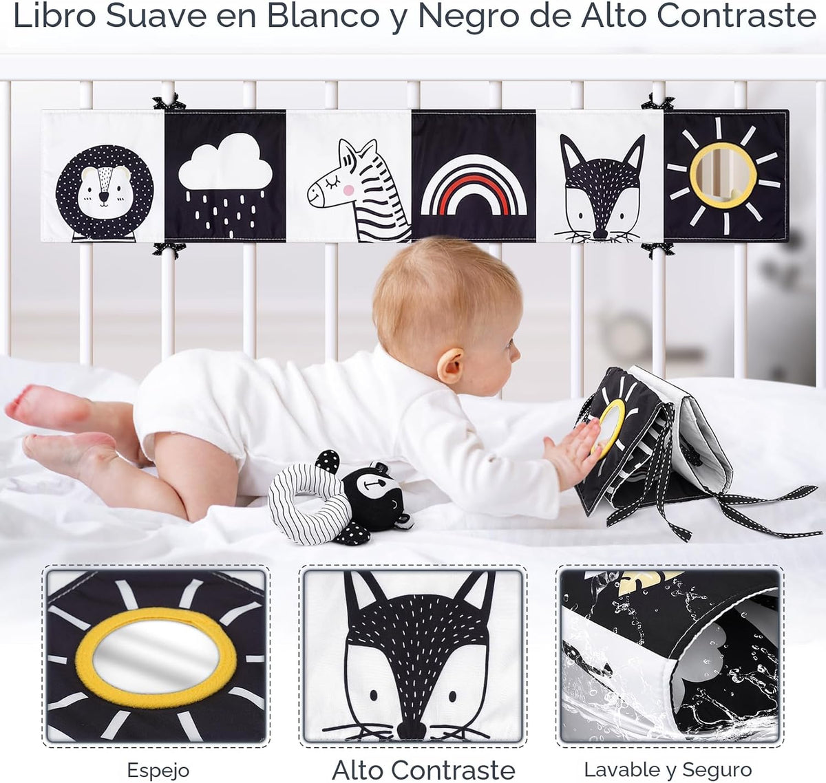 Joyreal Juguetes sensoriales de alto contraste para recién nacidos,...