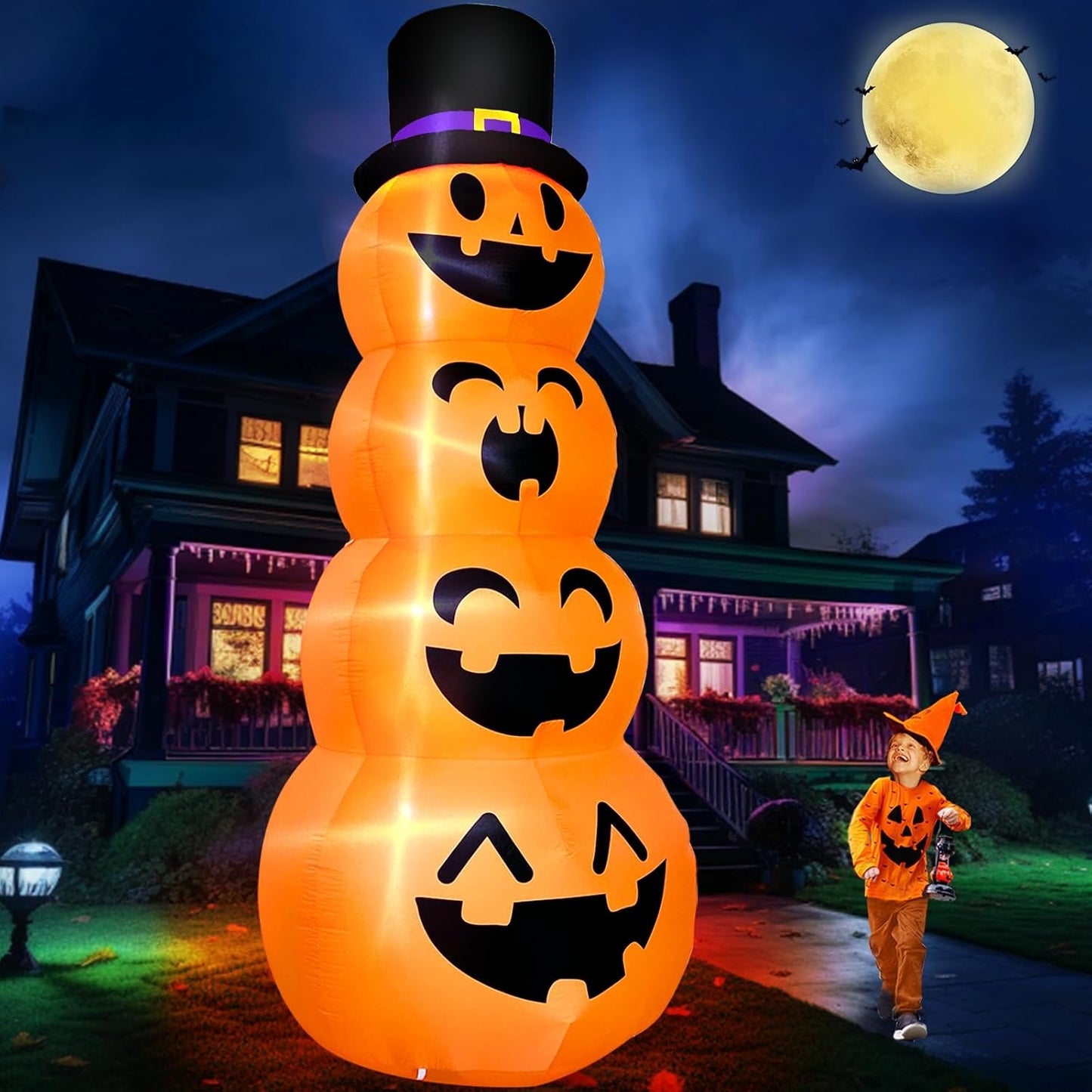 TURNMEON Calabazas inflables gigantes de Halloween de 12 pies con s...
