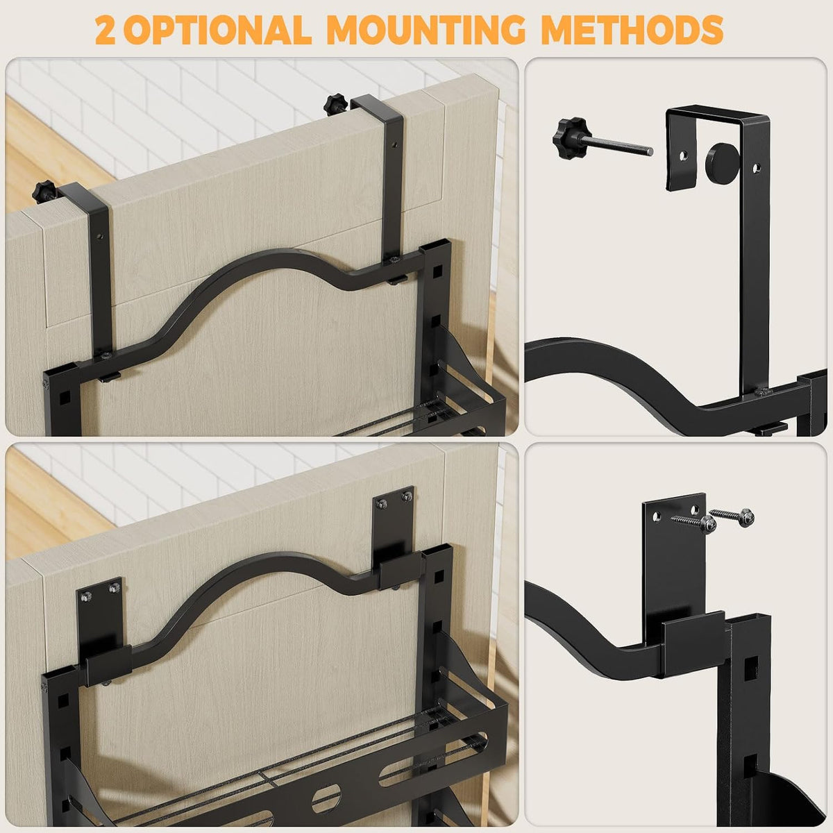 Organizador de puerta de despensa de 8 niveles, soporte de pared 2...