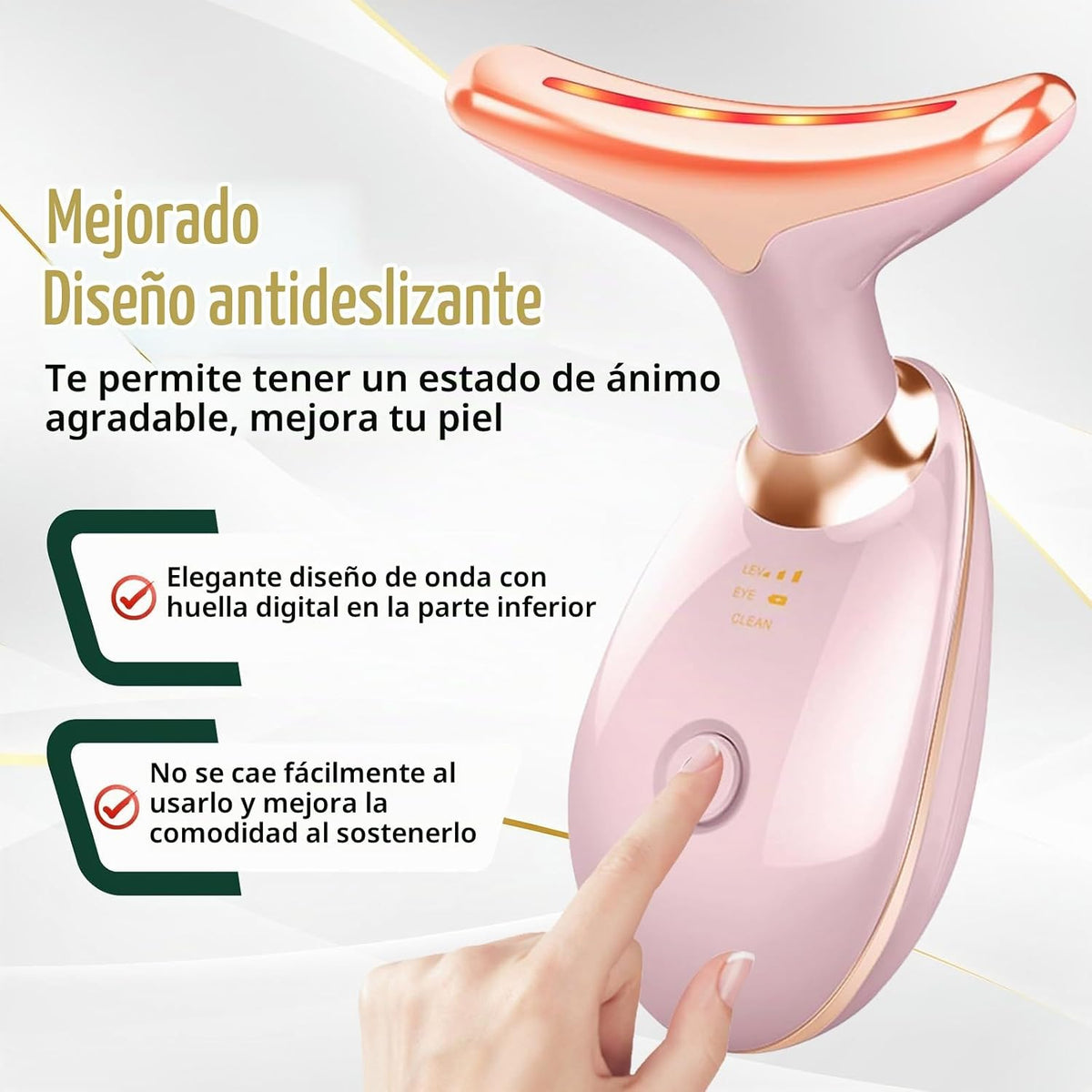 Dispositivo de terapia de luz facial, basado en LED de triple acció...