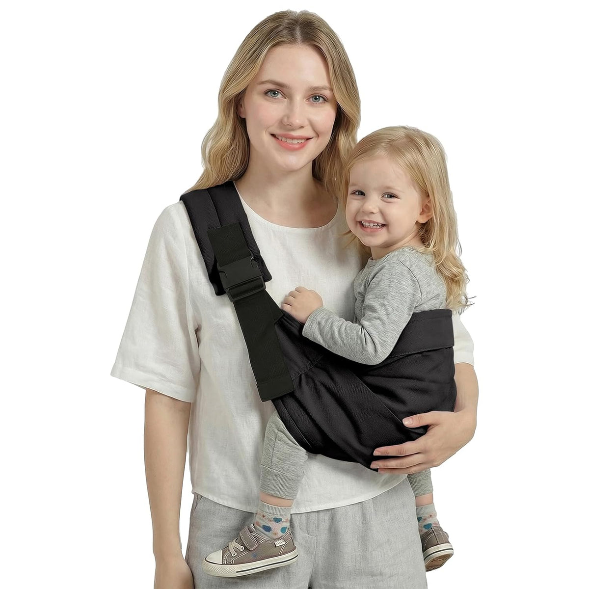 MISSWISDOM Portabebés, portabebés para niños pequeños con doble heb...
