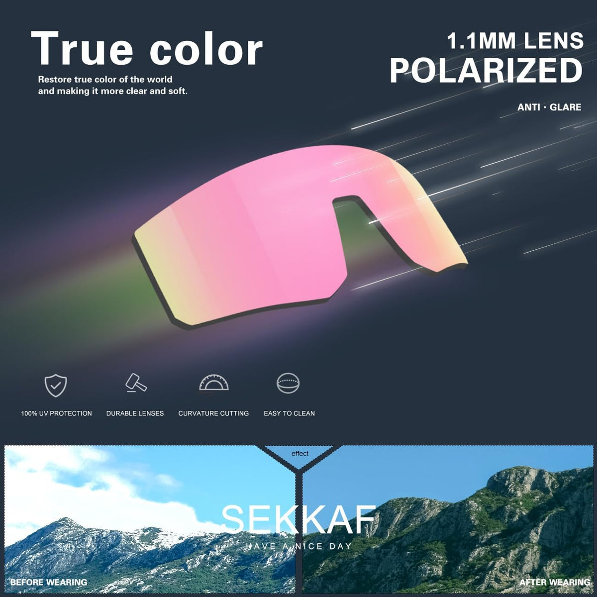 SEKKAF Gafas de sol polarizadas para hombres y mujeres, gafas de so...