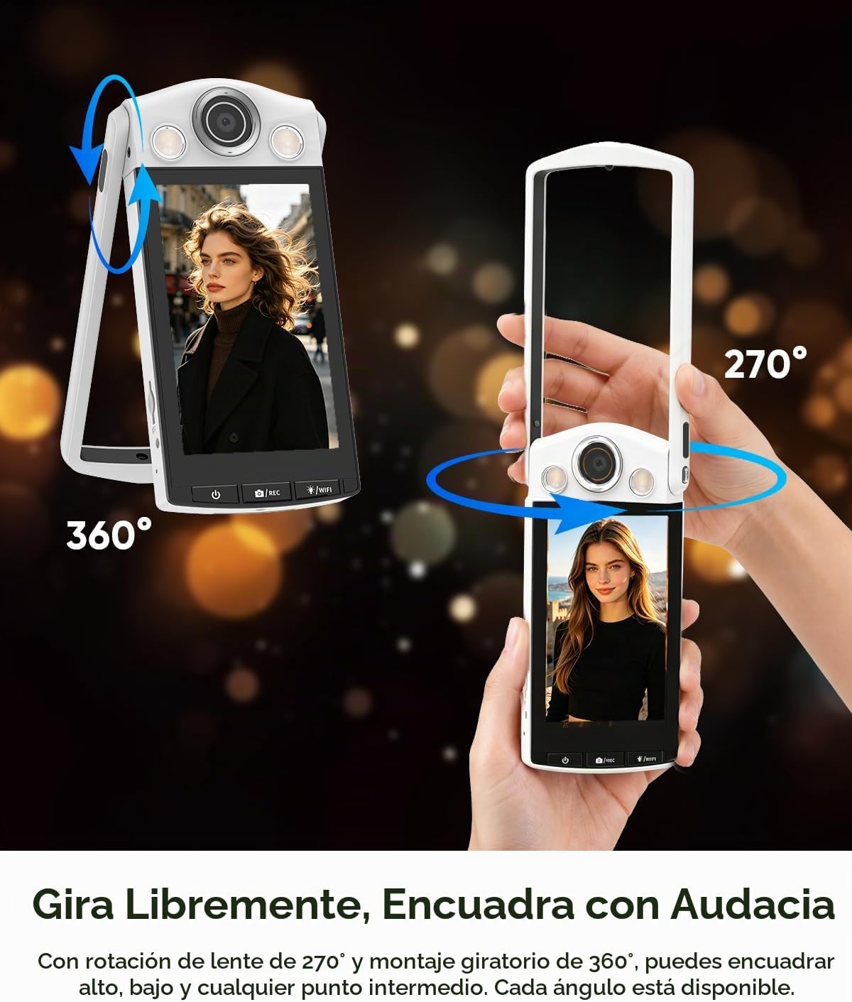 ORDRO Cámara digital VS3 4K, cámara de vlogging de 48 MP con pantal...