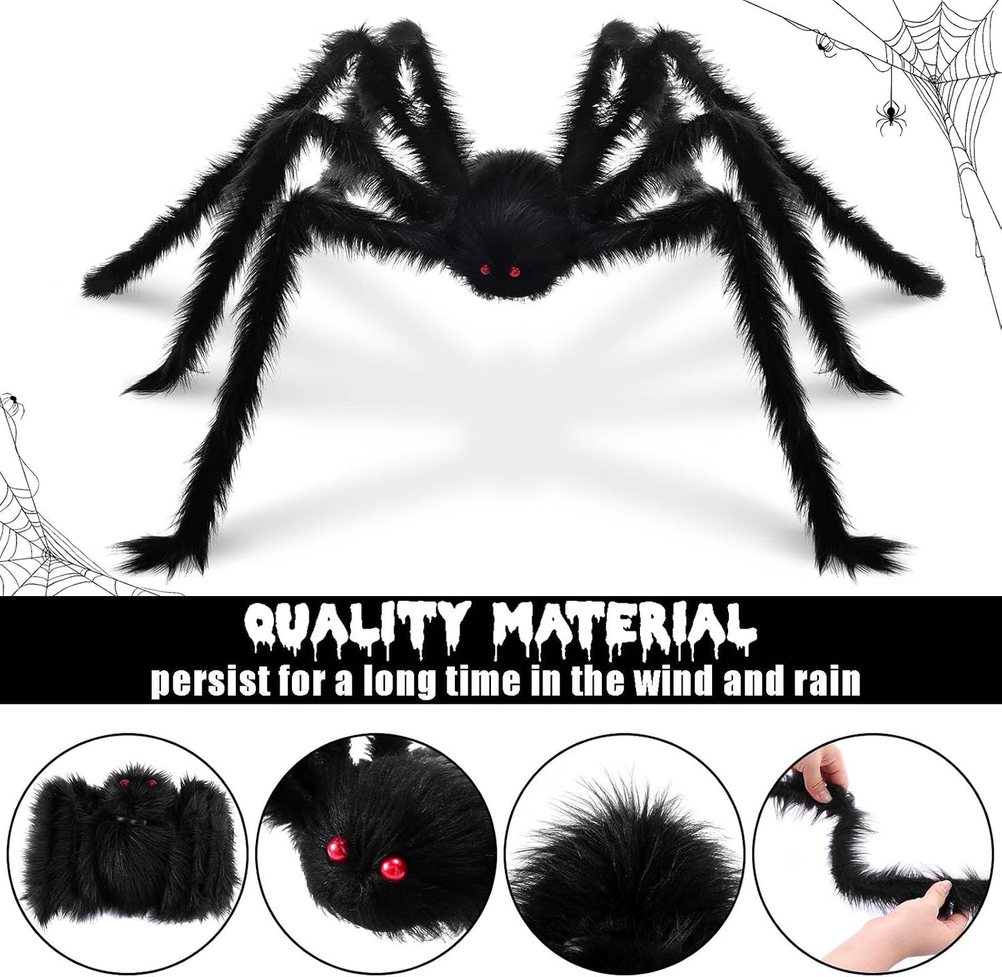 Araña gigante de 15 pies para decoración de Halloween al aire libre...