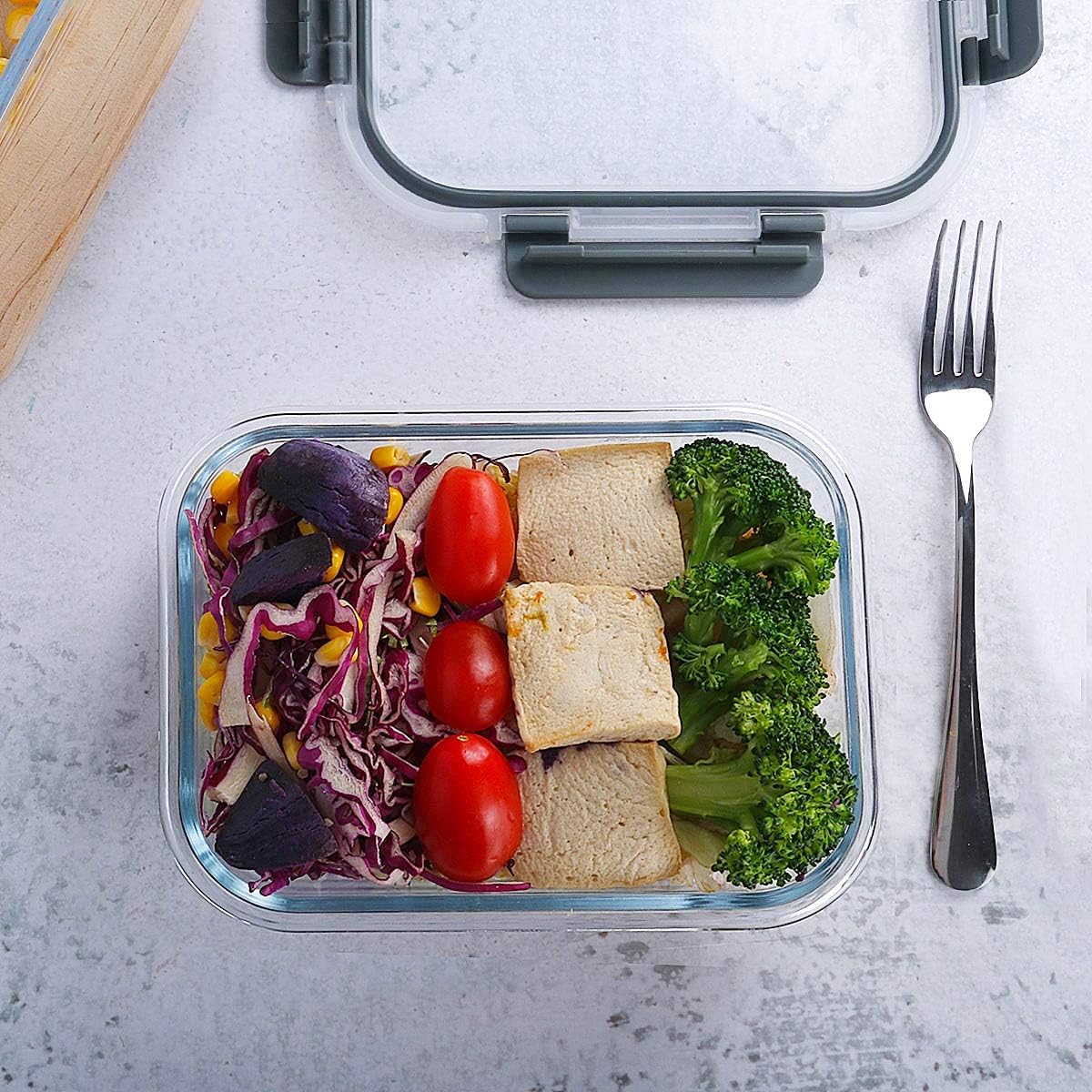 [Paquete de 10] Contenedores de vidrio para preparación de comidas...