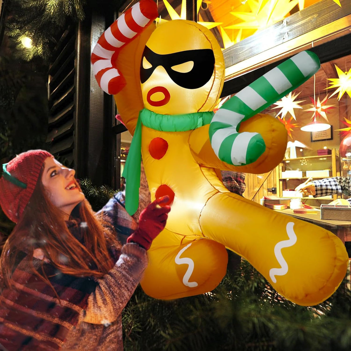 OurWarm Inflables de Navidad de 3.5 pies para decoraciones al aire...